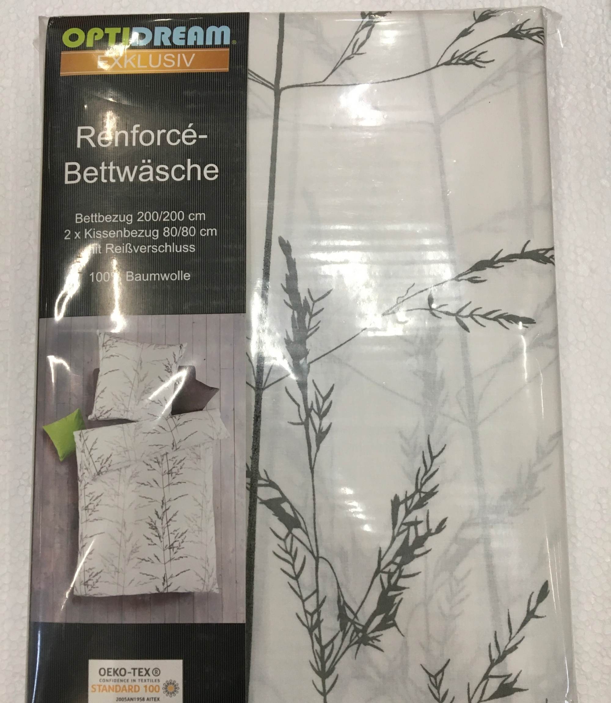 2-tlg. Bettwäsche-Set Baumwolle Weiß