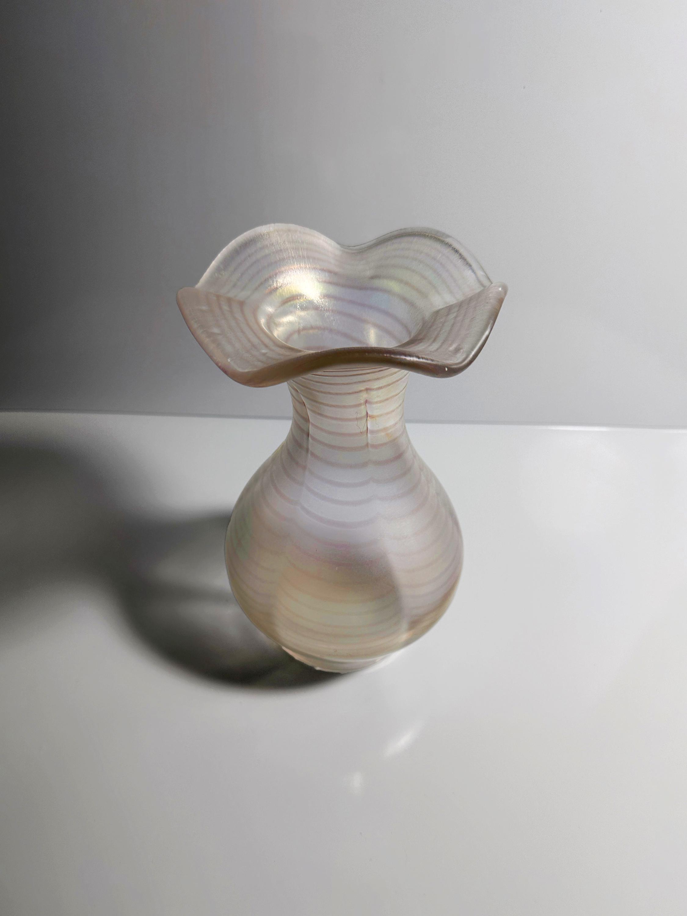 Vintage Jugendstil Blumenvase Glas