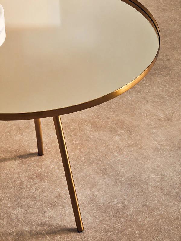 Corra Gold Finish Spiegelplatte Beistelltisch
