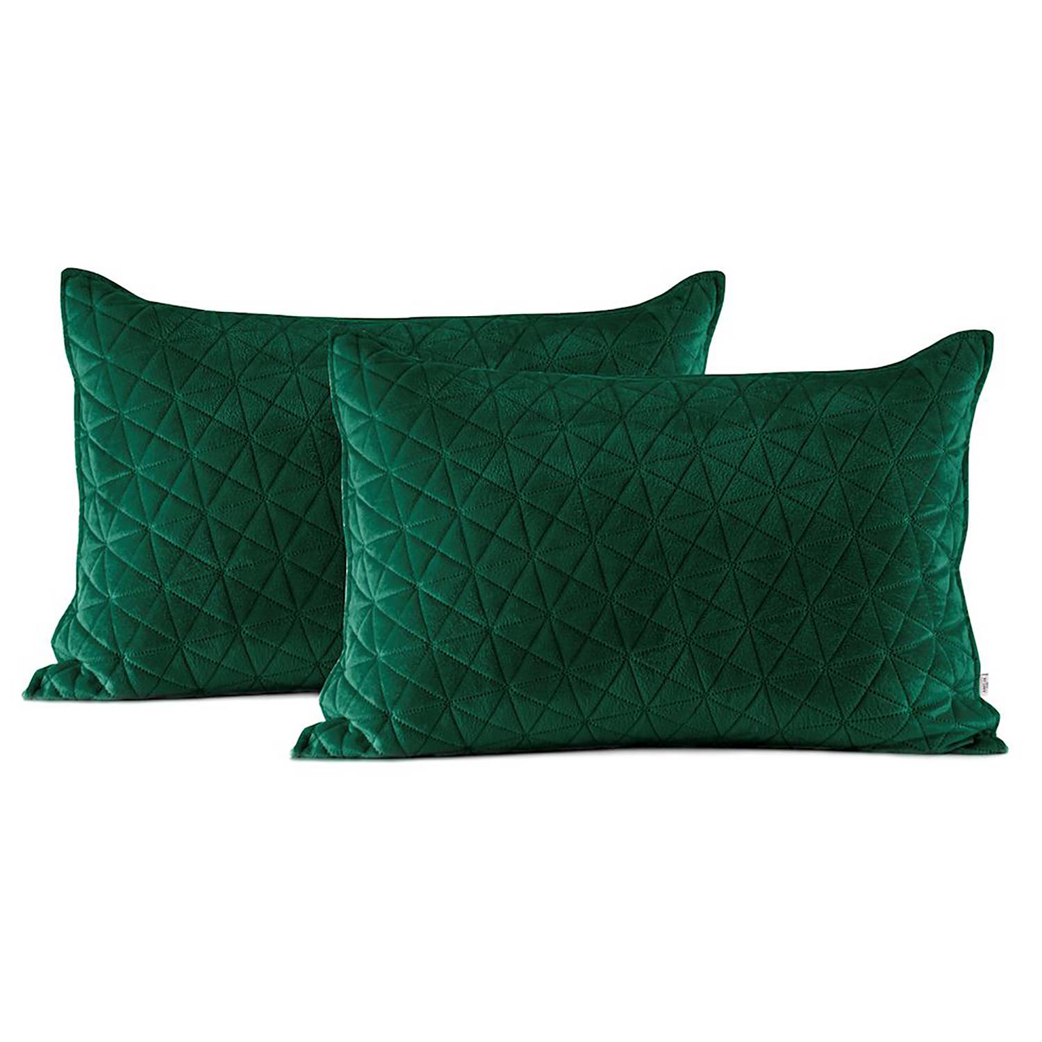 2x Kissenbezug Aila Velvet-Optik Dunkelgrün 70 x 50 cm