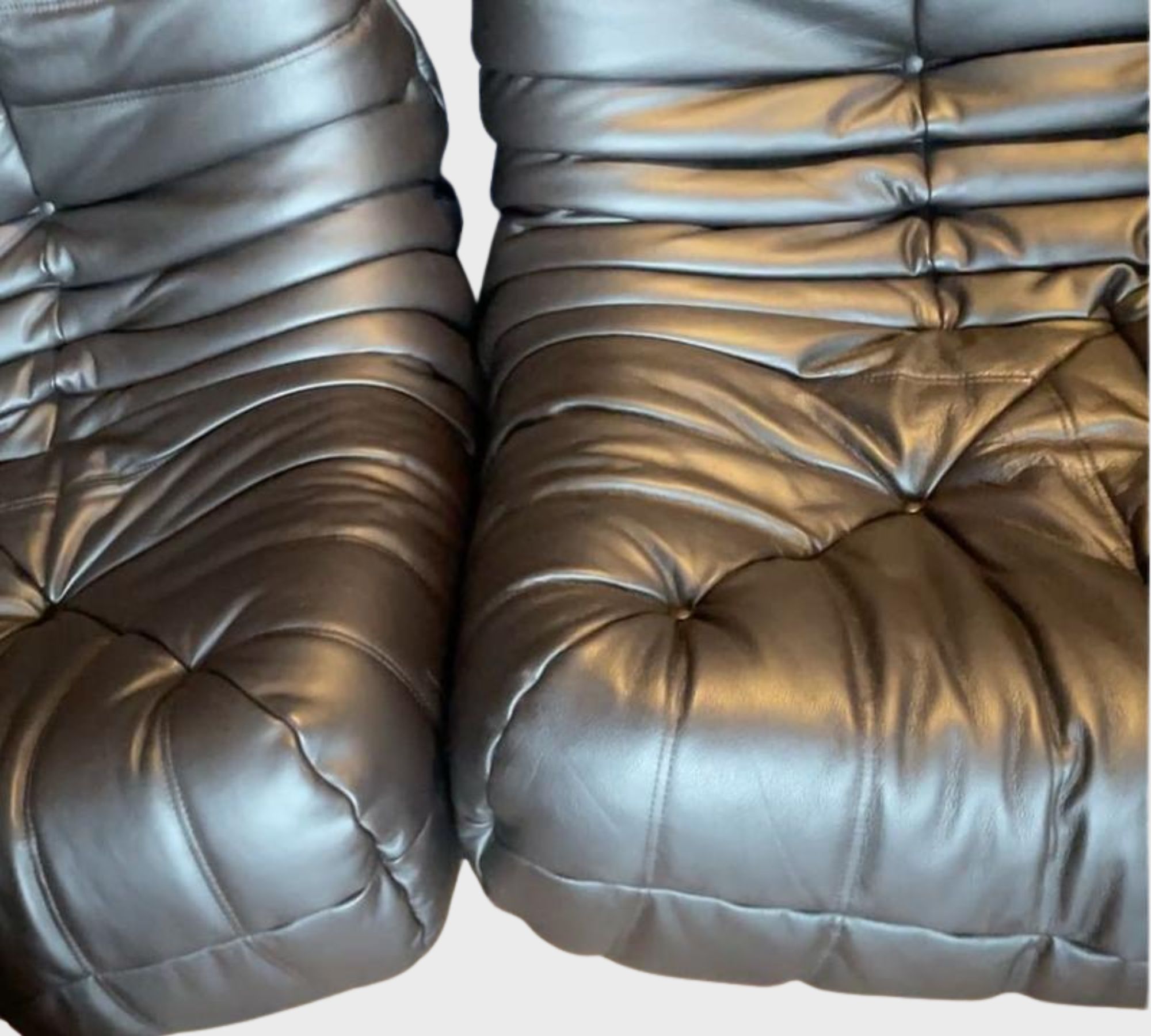 2x Togo Corner Sofa Leather Brown