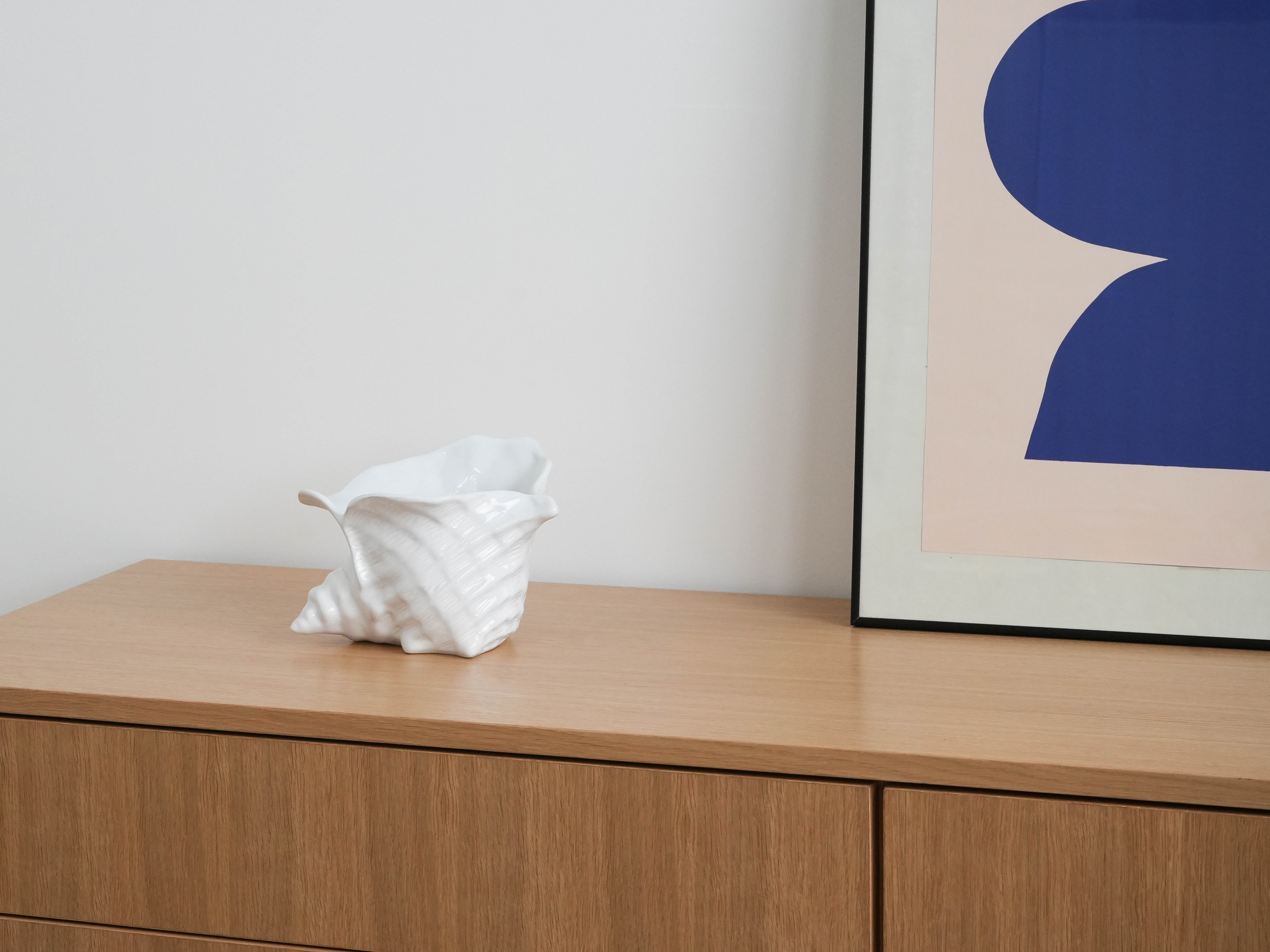 Coprivaso in ceramica bianco anni '70