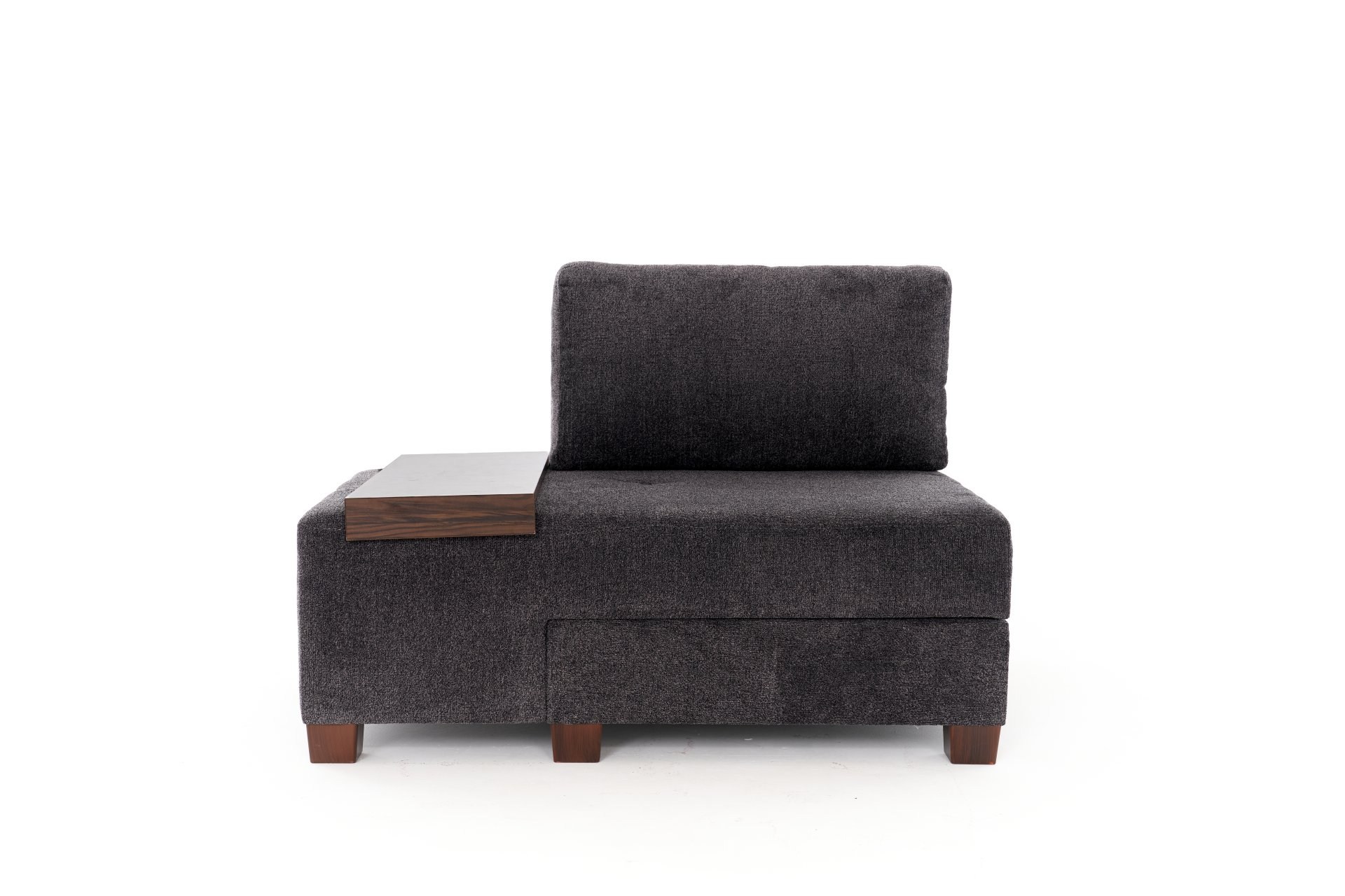 Perenna 1-seater module left Chenille Anthracite