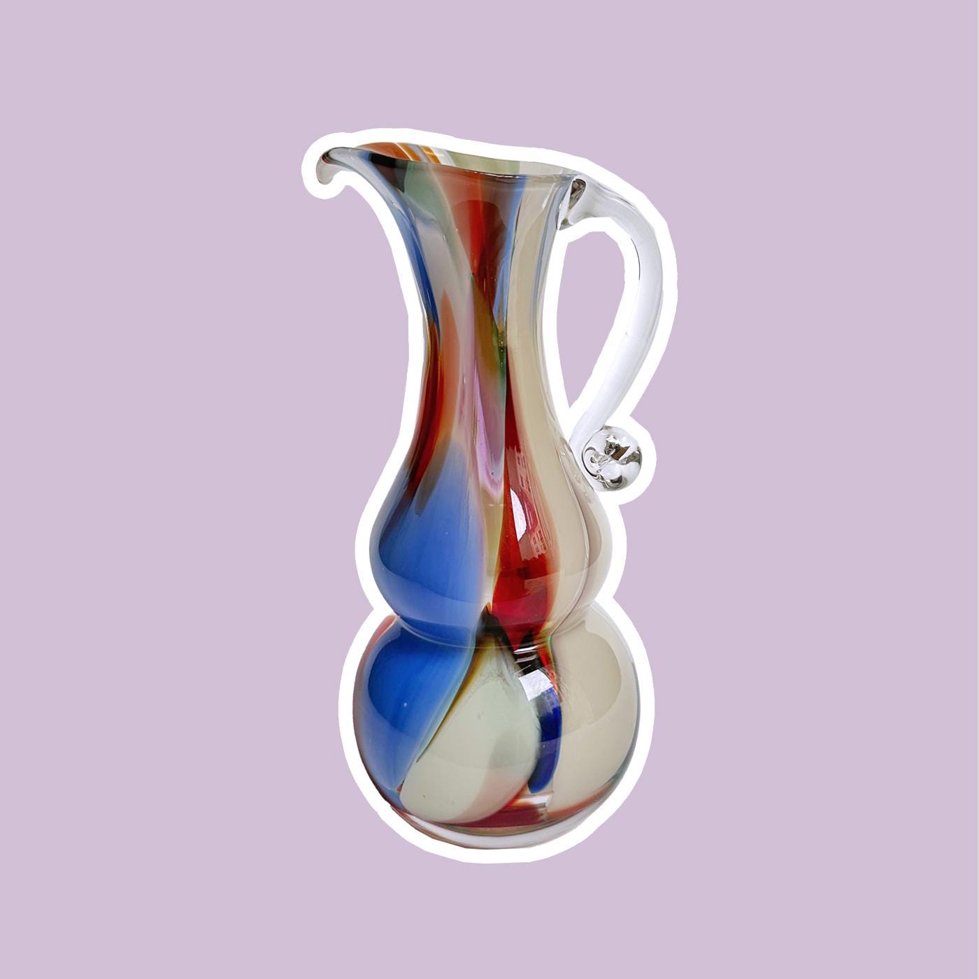 Vintage Confetti Vase Murano Glass Multicolored