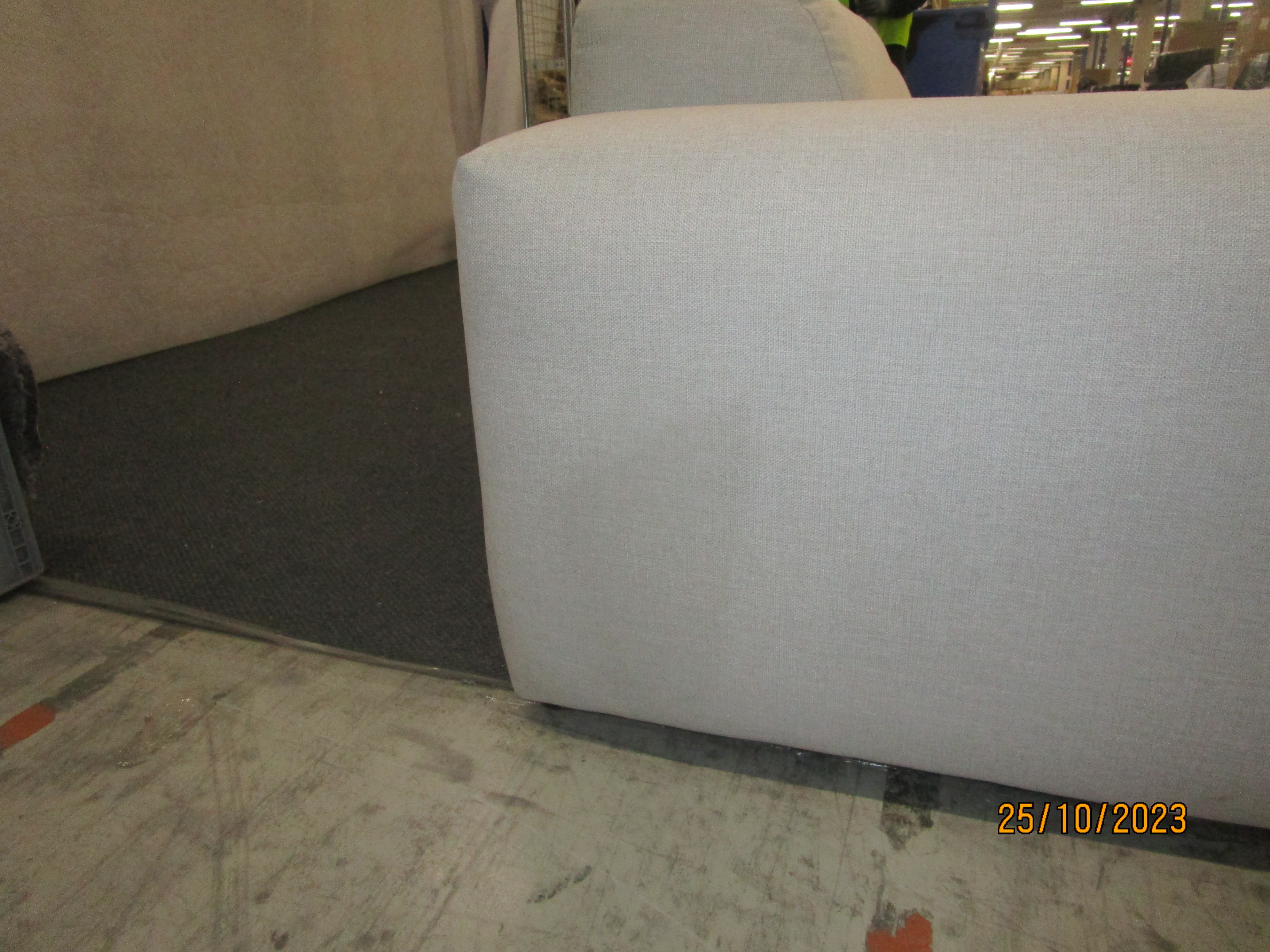 Pyllow Sofa Récamiere Links Webstoff Lichtgrau