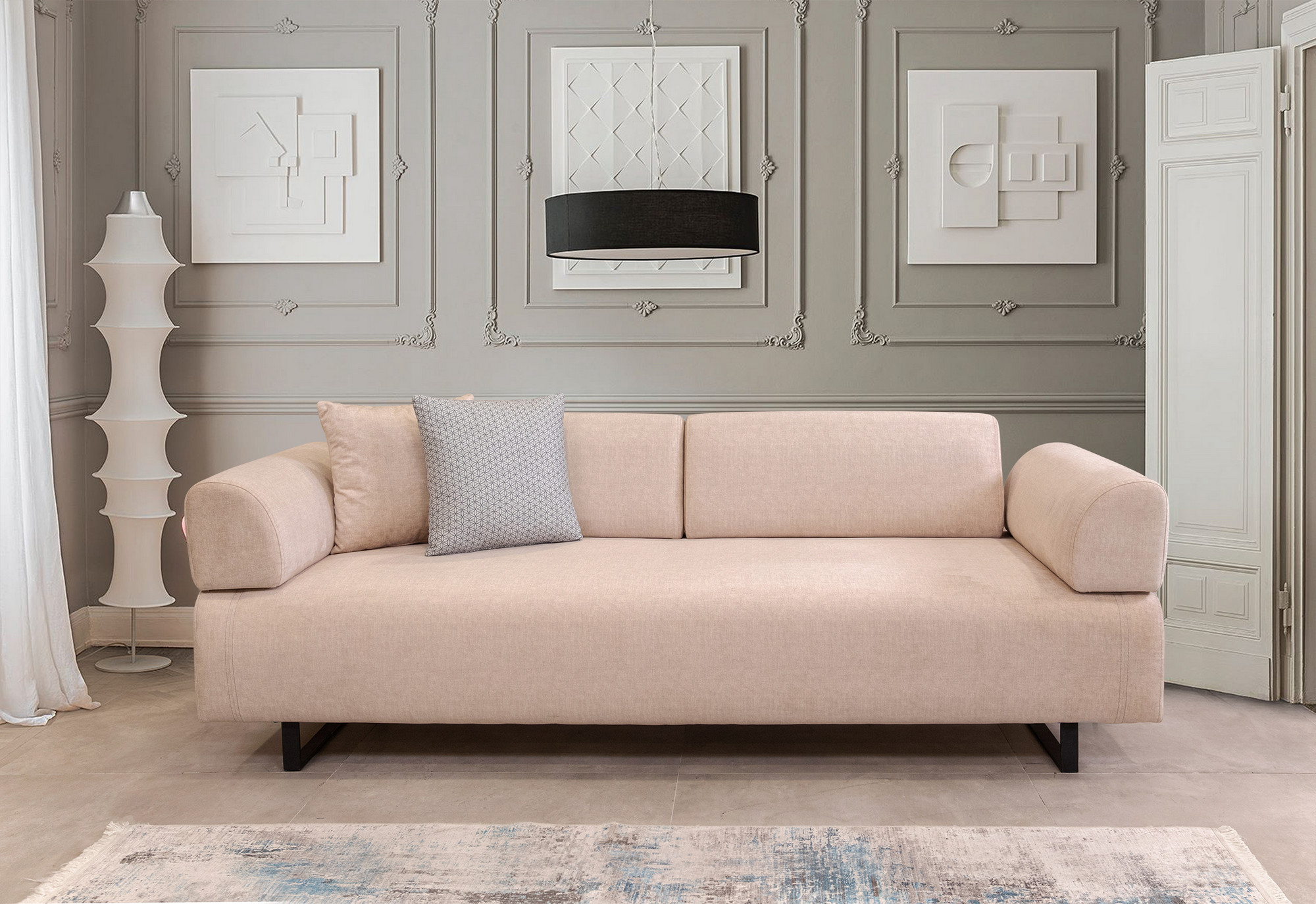 Infinity 3-Sitzer Sofa mit Beistelltisch Beige