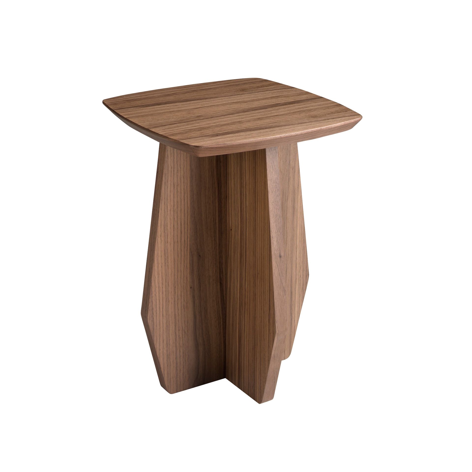 Side table walnut veneer brown