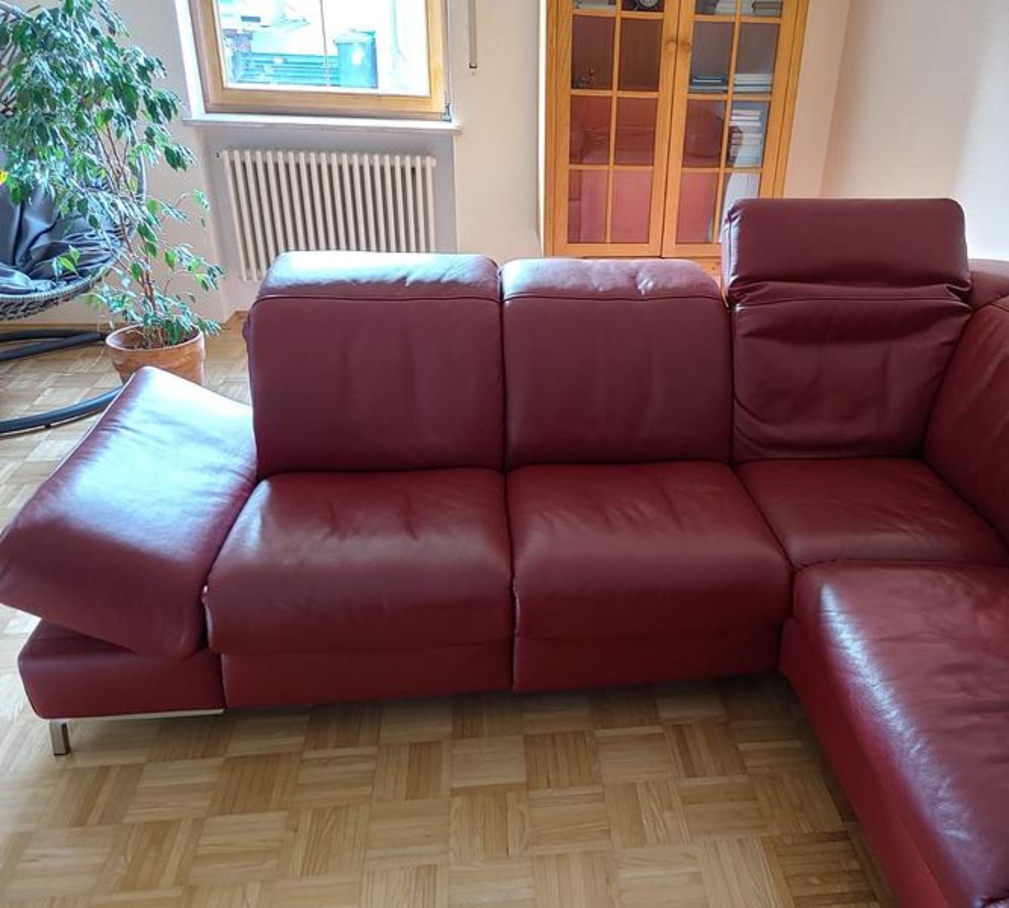 Wellness-/Relaxcouch Leder Rot