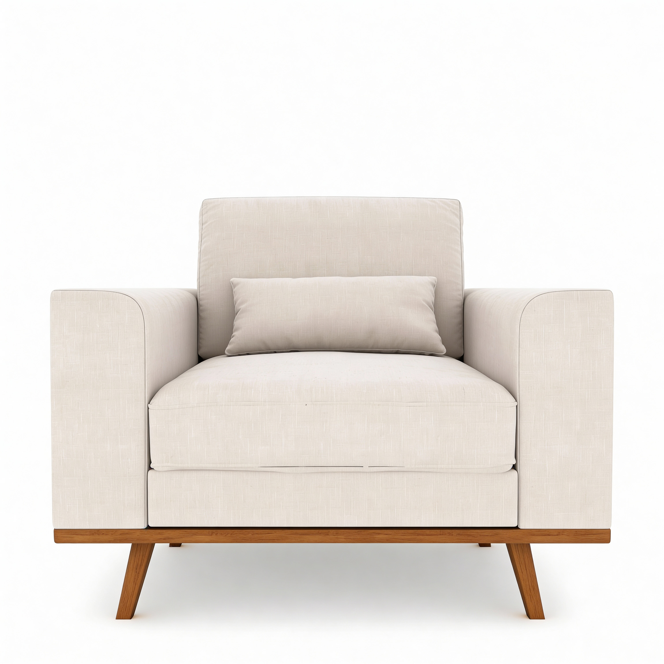 Armchair Japandi 1-Seater Fabric Beige