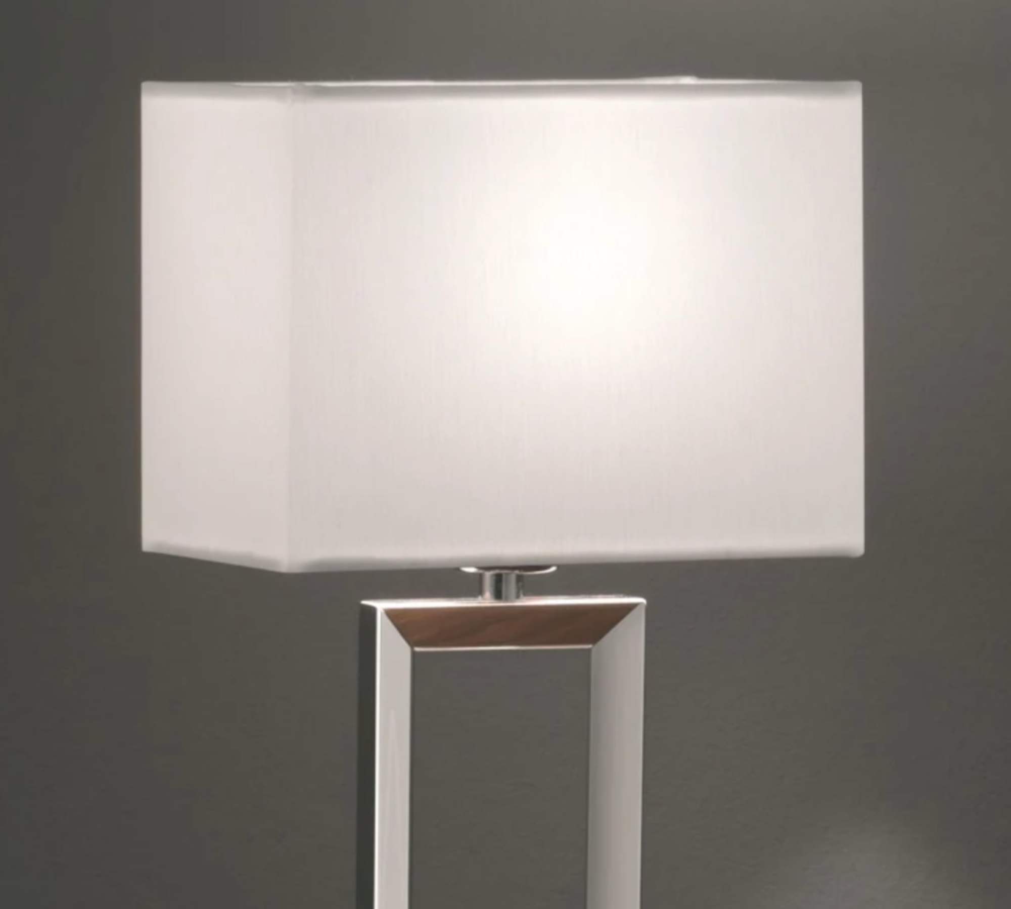 Tischlampe 1-flammig Metall Silber Weiß