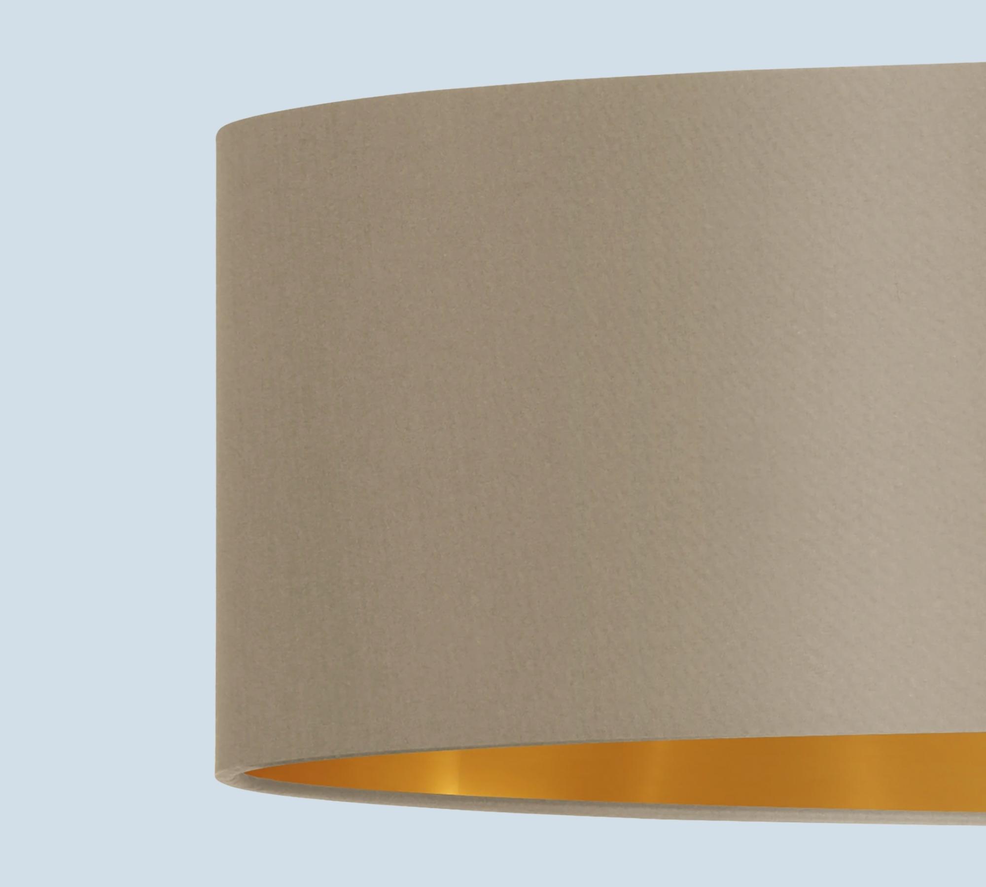 2-Flammige Pendelleuchte Mischgewebe Beige/Gold