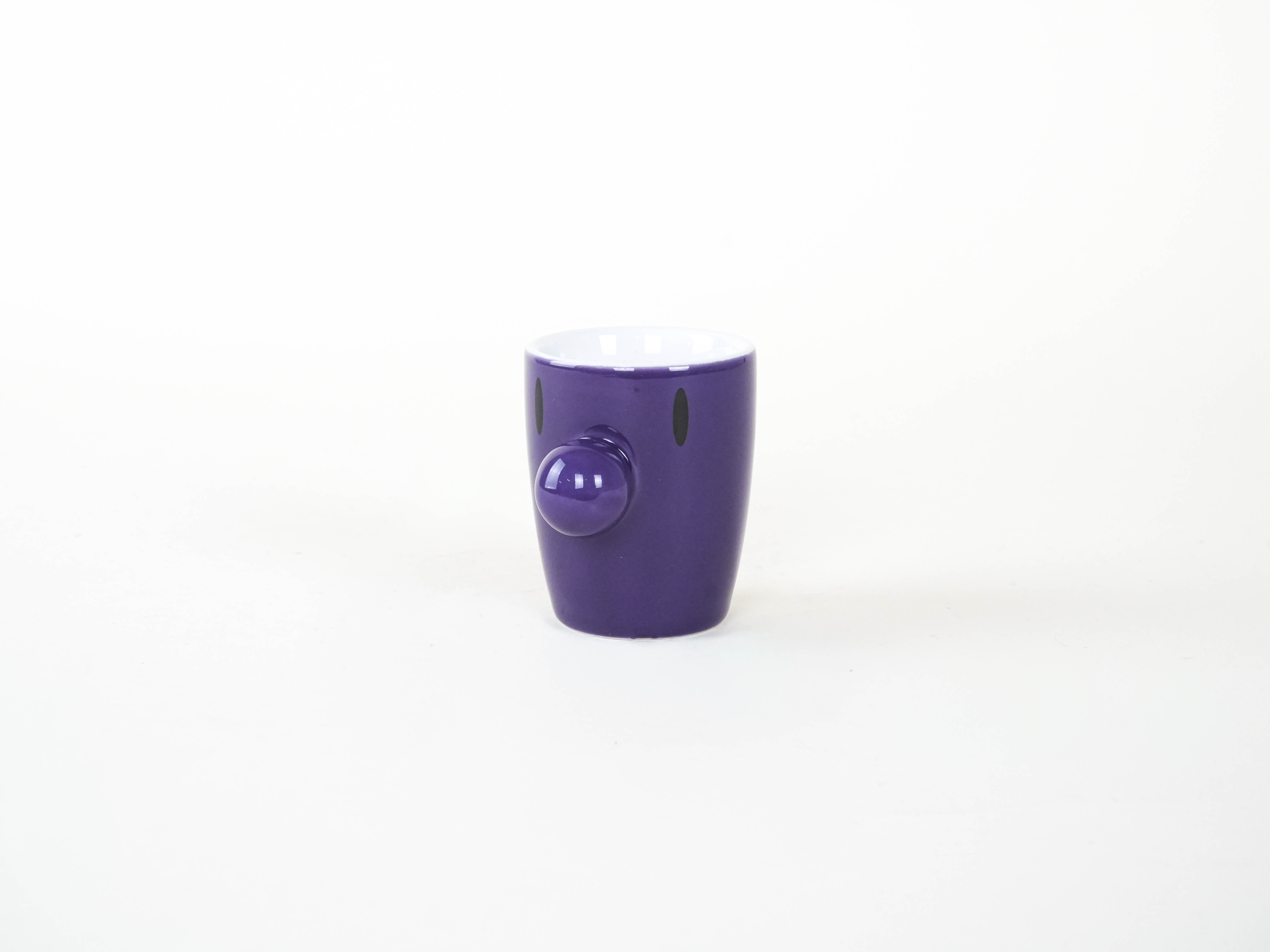Purple porcelain cup 1970s HOPTIMIST