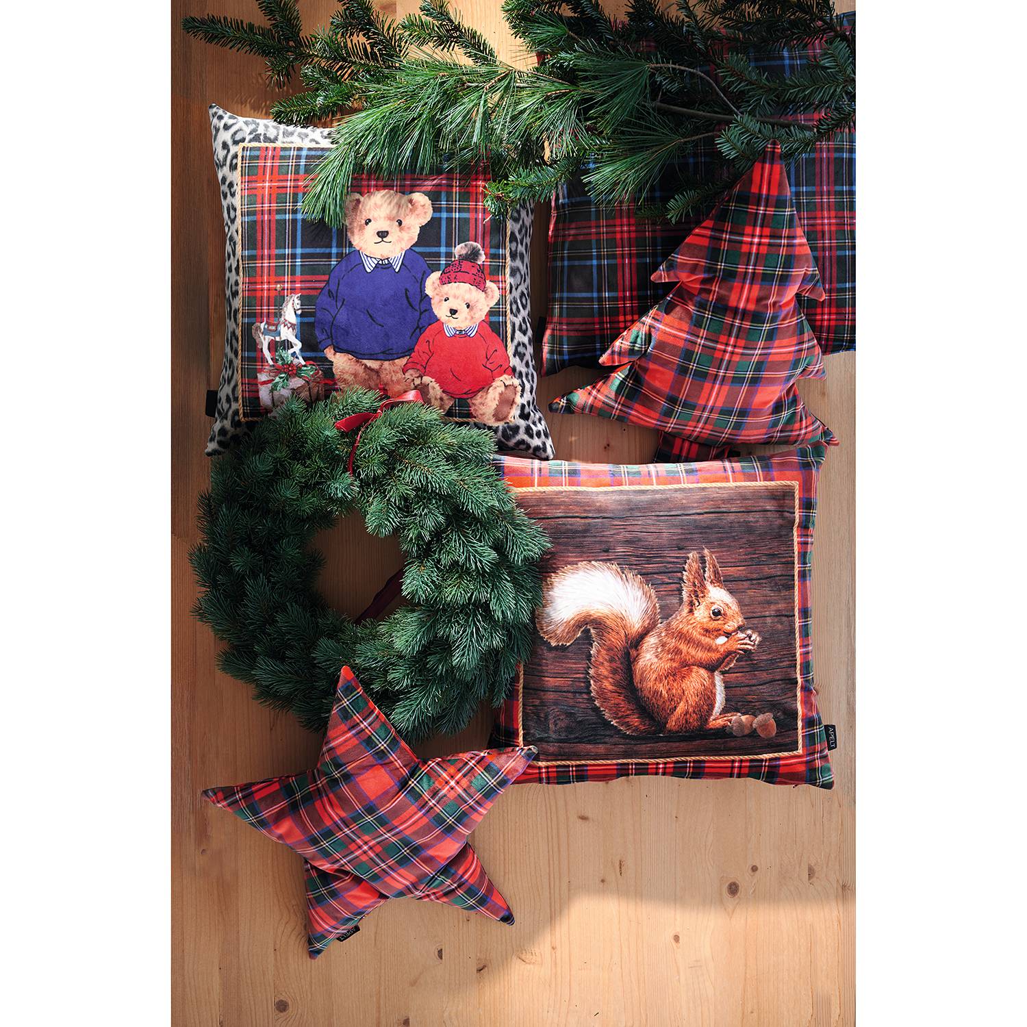 Dekokissen Sam Baumwolle / Leinen Mehrfarbig