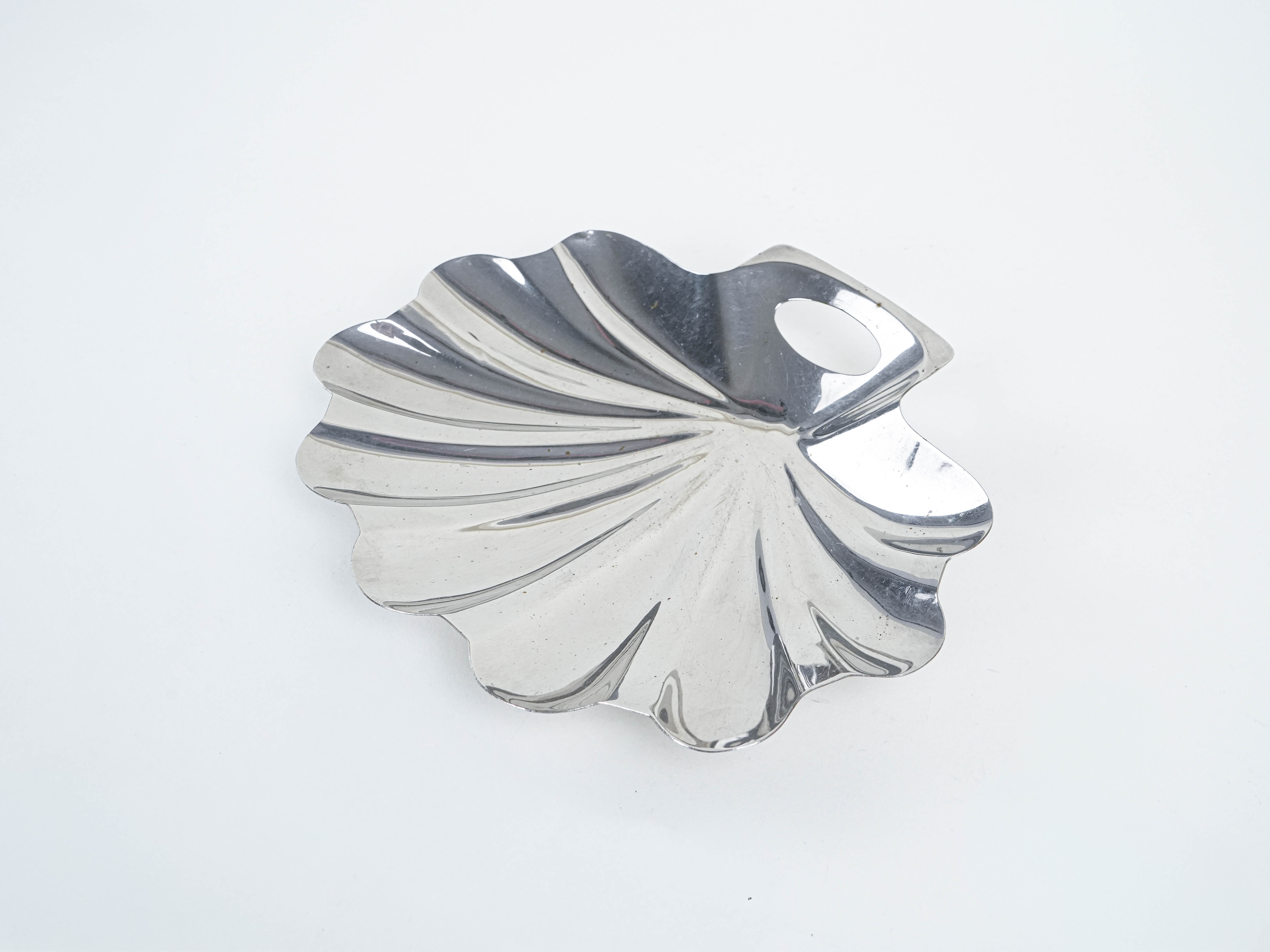 Shell serving bowl, stainless steel 1970s