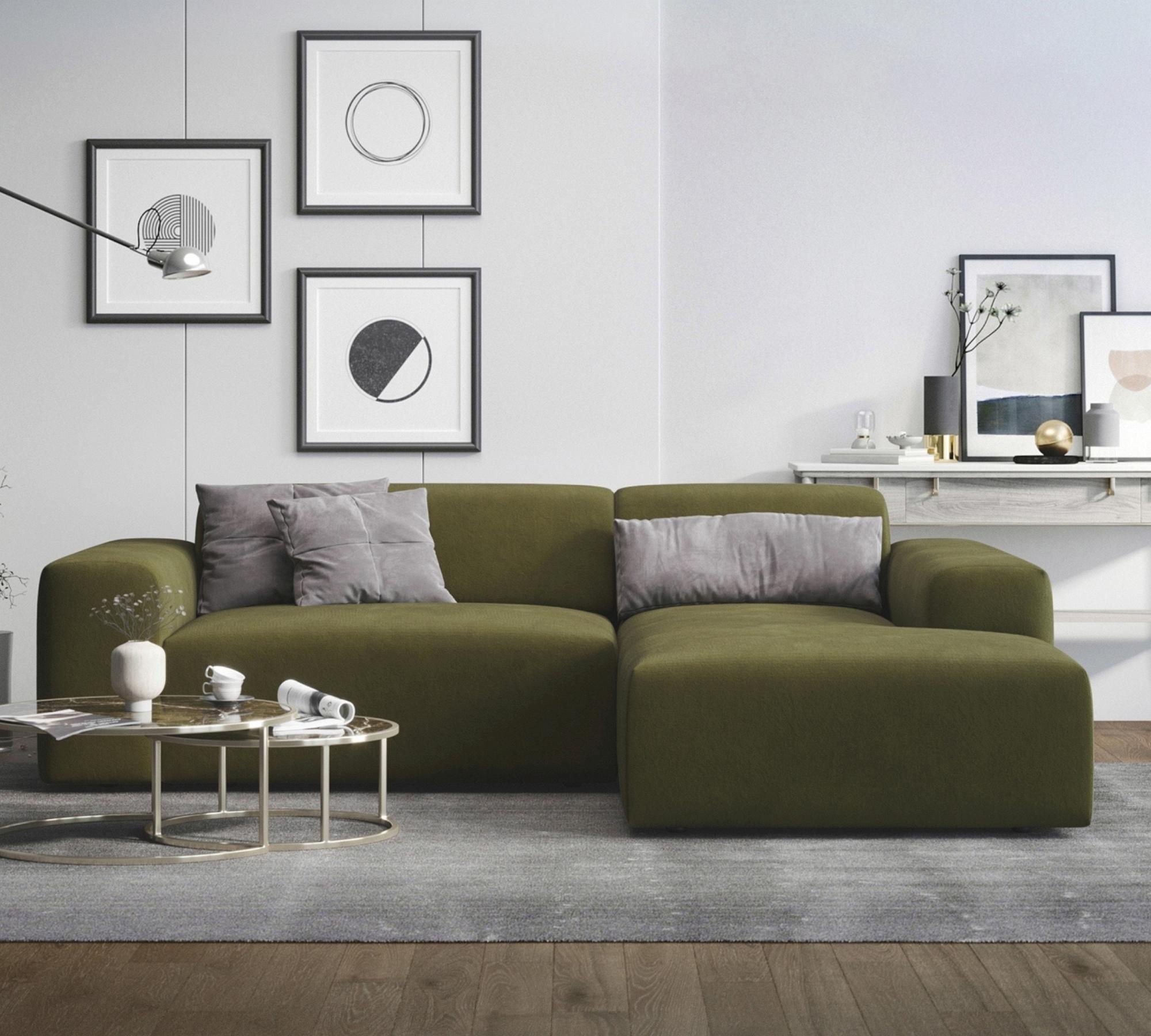 2-Sitzer Sofa Karen Récamiere Rechts Oliv