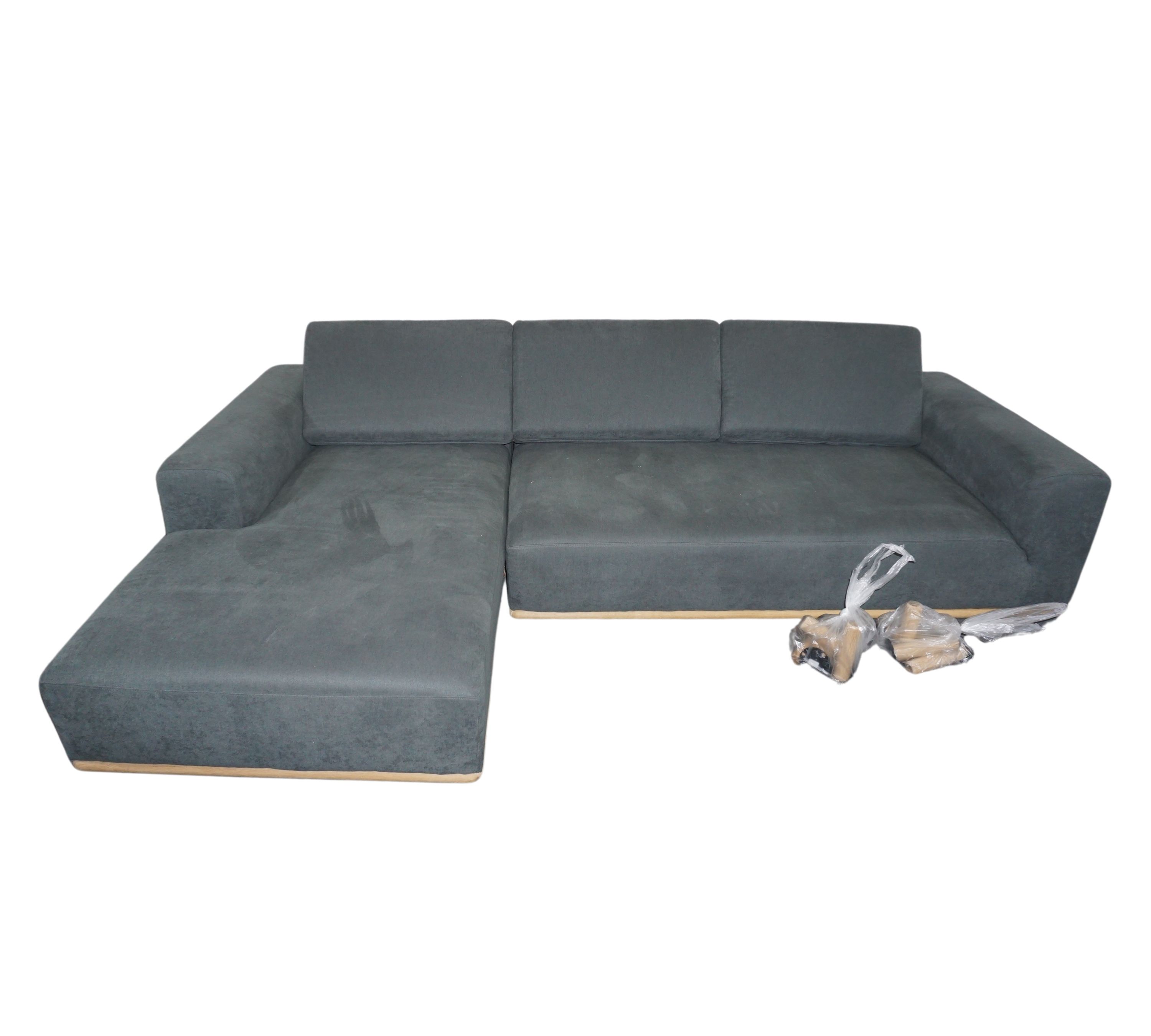 Vilmar Sofa 3-Sitzer Récamiere Links Form Blue Grey