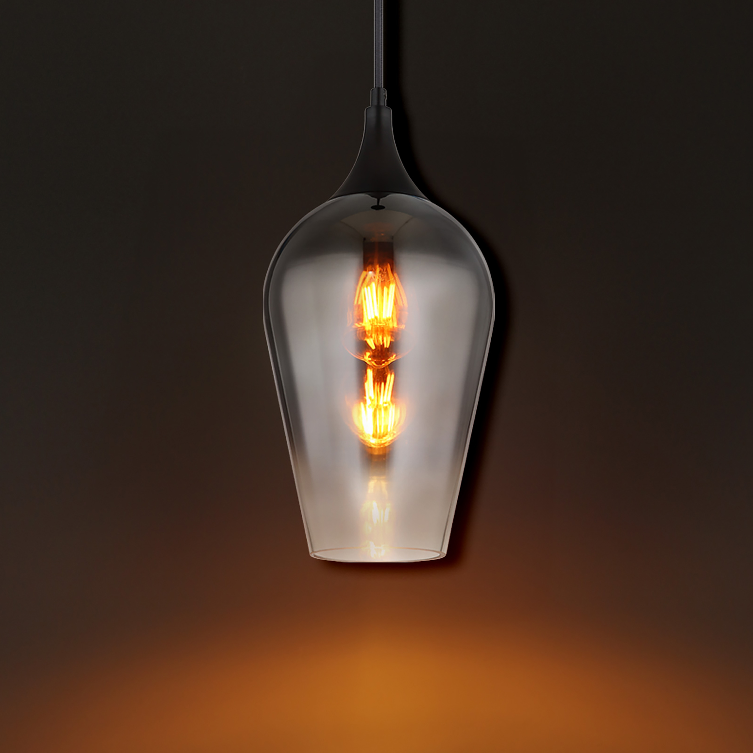 Pendelleuchte Lavus Typ D Farbglas / Eisen 1-flammig Silber