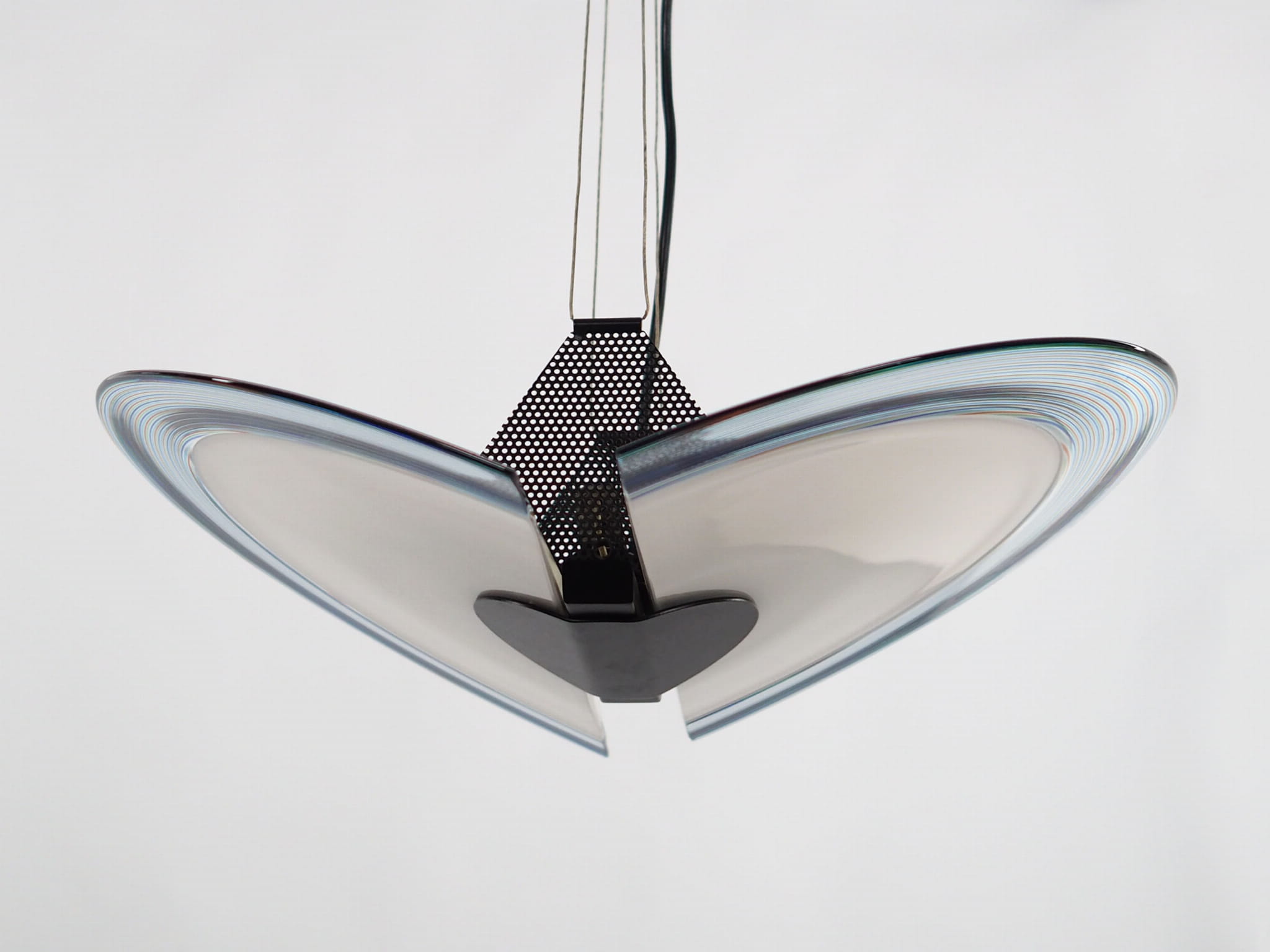 Pendelleuchte Metall Glas 1990er Jahre