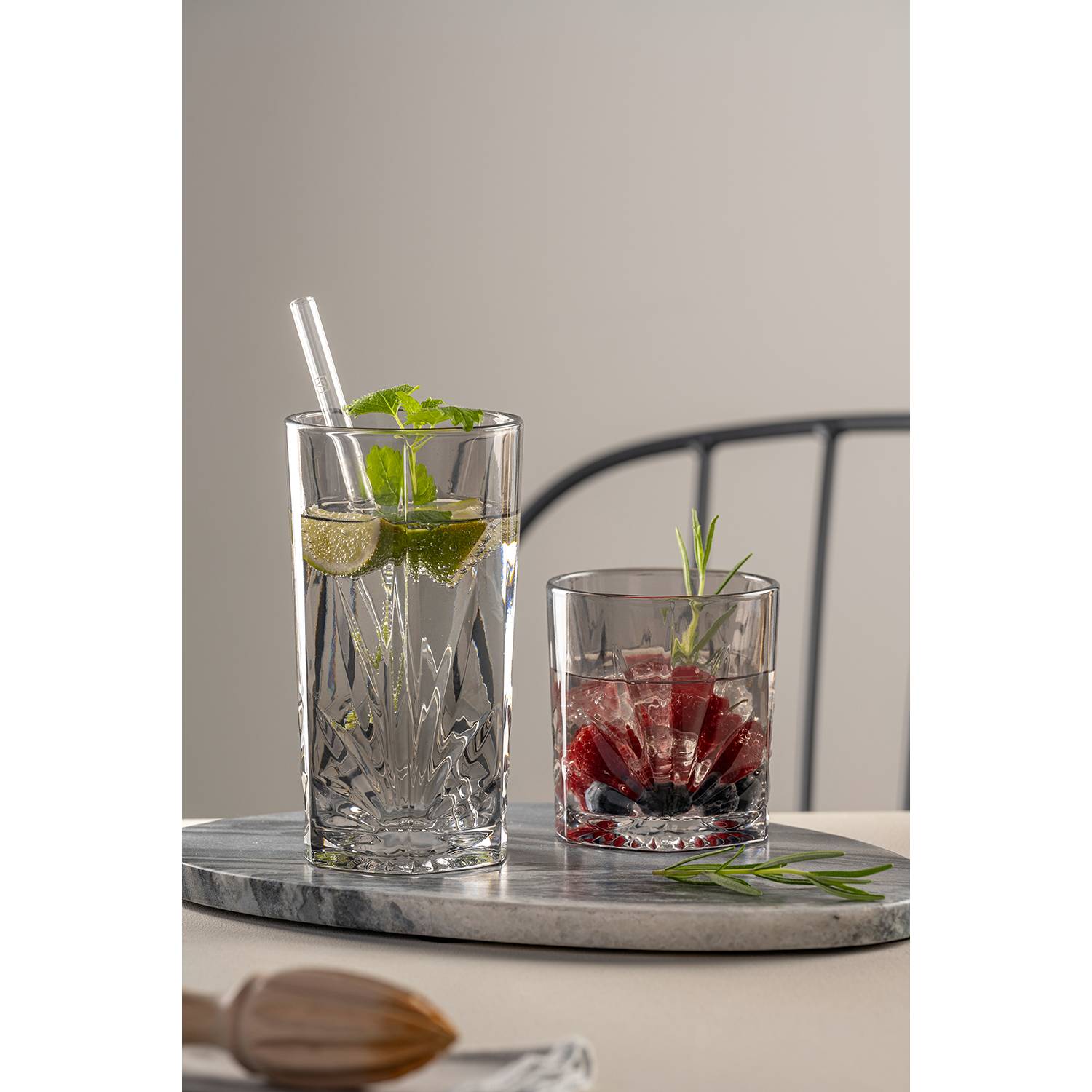 4x Trinkglas Capri Kristallglas Grau 0,15l