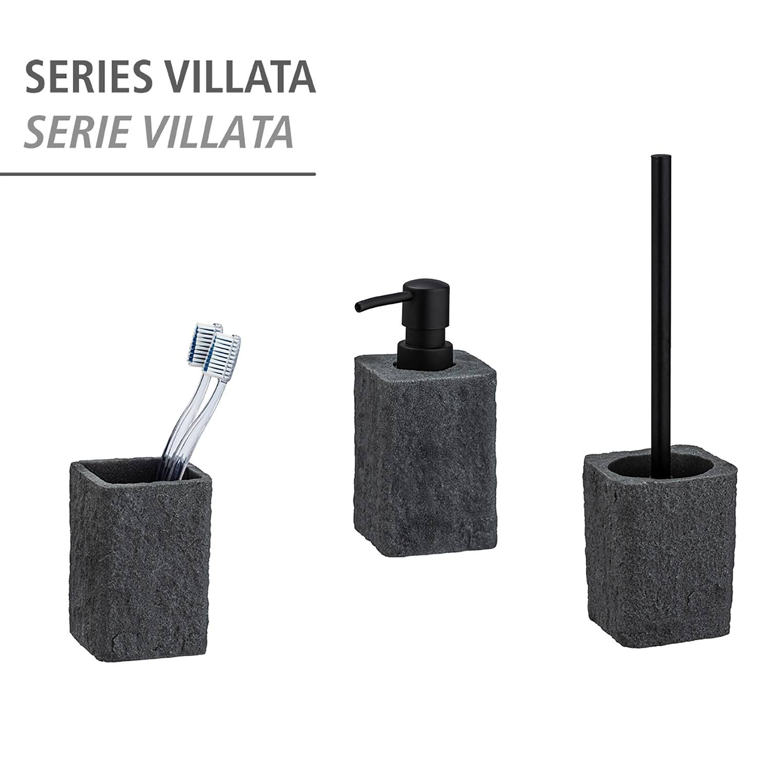Soap dispenser Villata Polyresin Grey
