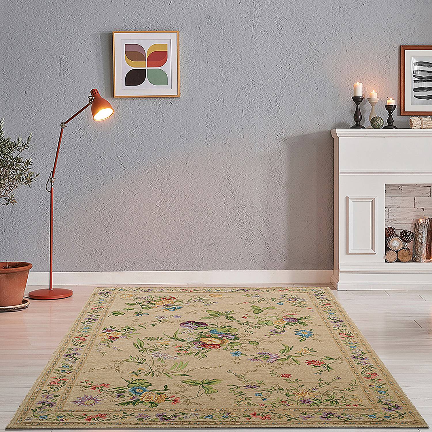 Flomi Sagrini Kurzflorteppich Beige 70 x 120 cm