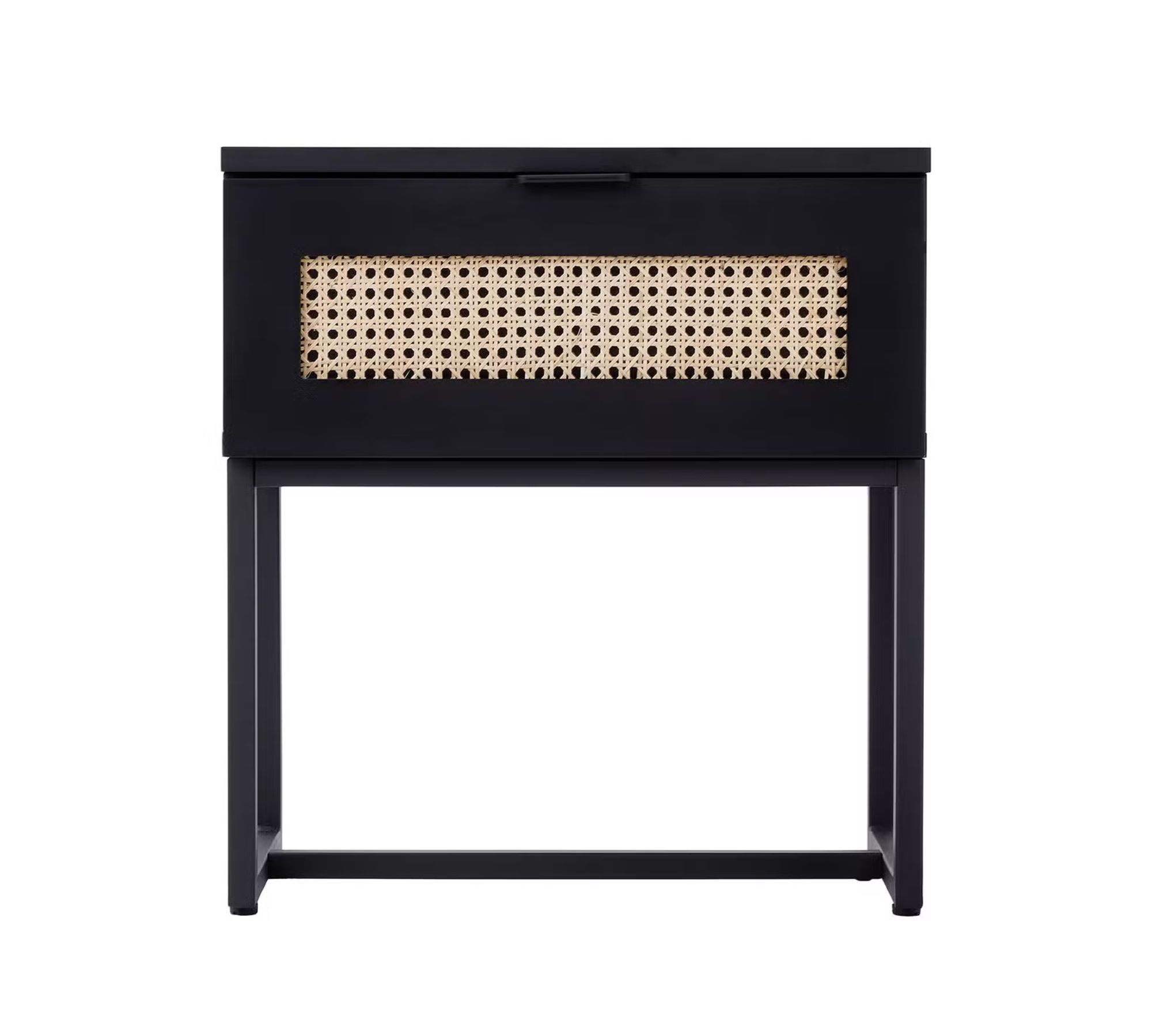 Little Vienna Nachttisch Rattan Eichenholzfurnier Schwarz