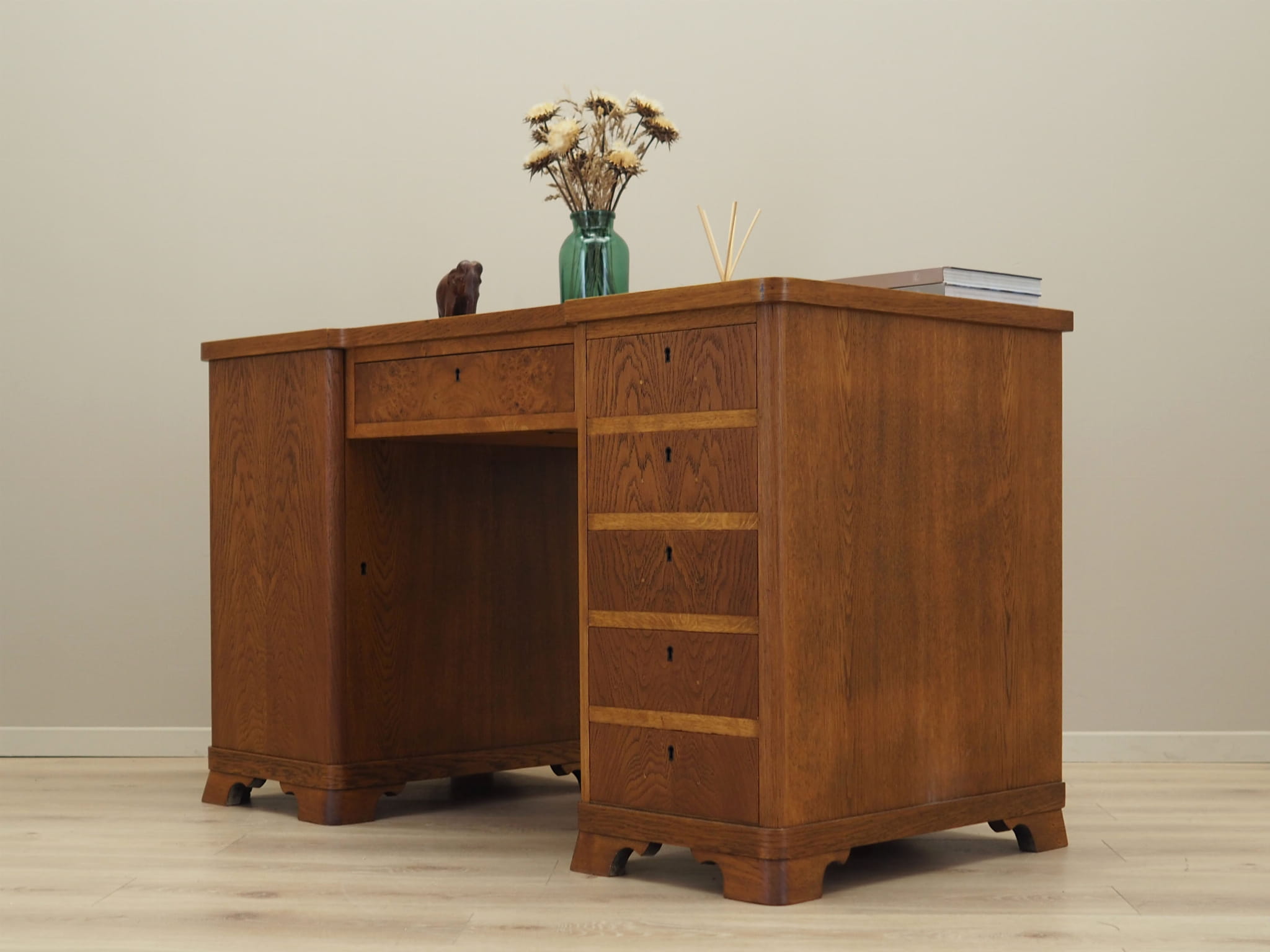 Vintage desk wood brown 1960s