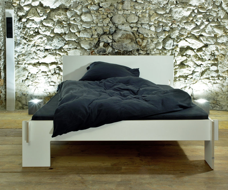Siebenschläfer Bett mit Kopfteil Weiß