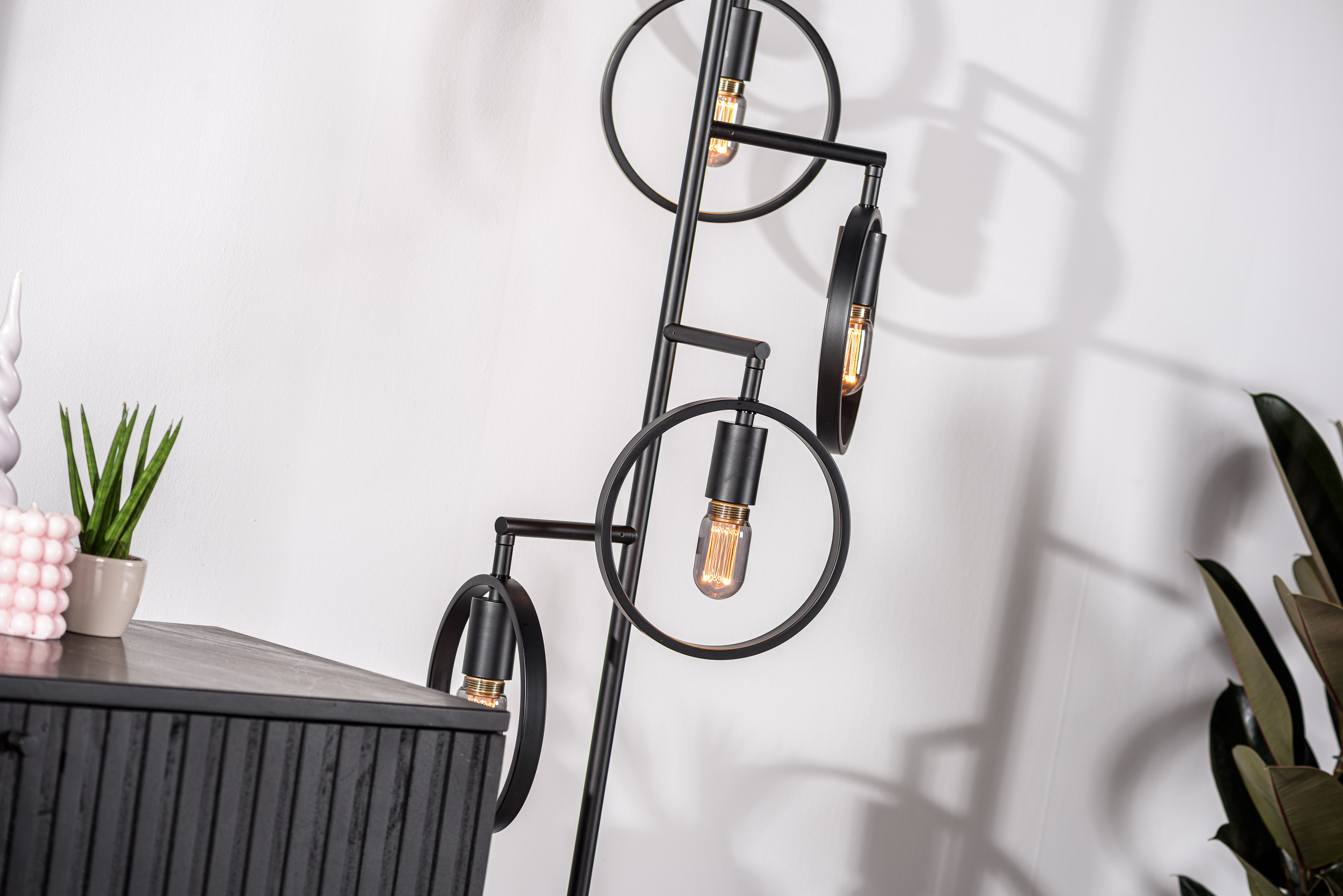 Floor lamp 5-light metal black