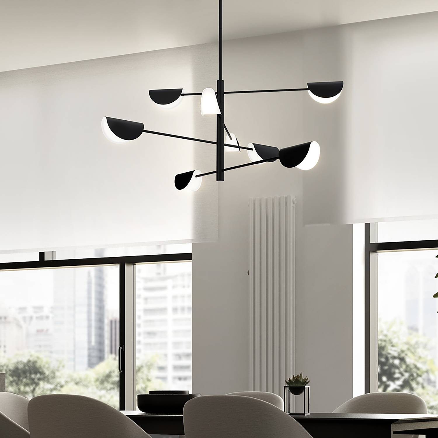 8-Flammig Mollis Kronleuchter Acrylglas Mischmetall 