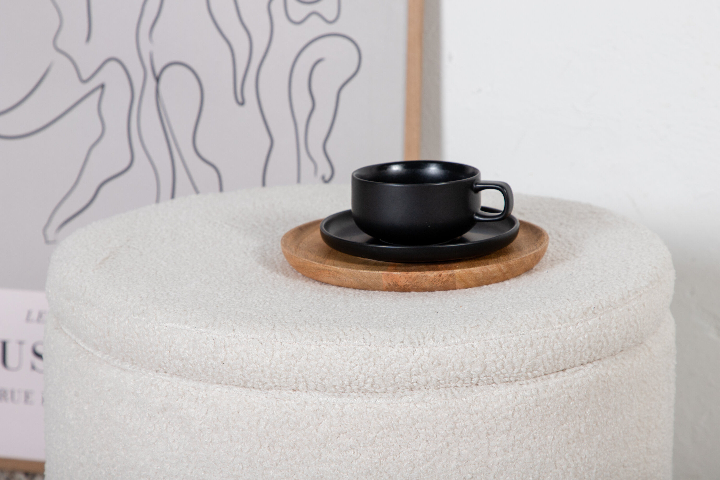 Dunken Pouf Offwhite Teddy