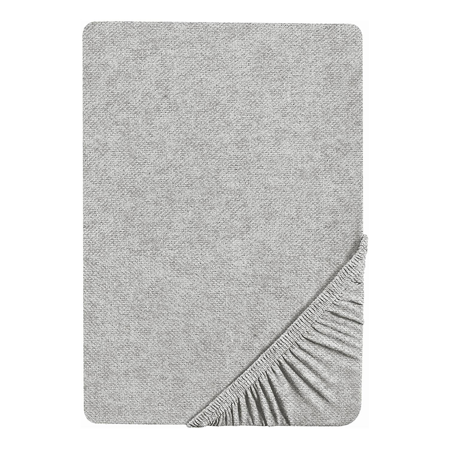 Spannbetttuch 0841380 Baumwolle Flanell Grau 90-100 x 200 cm