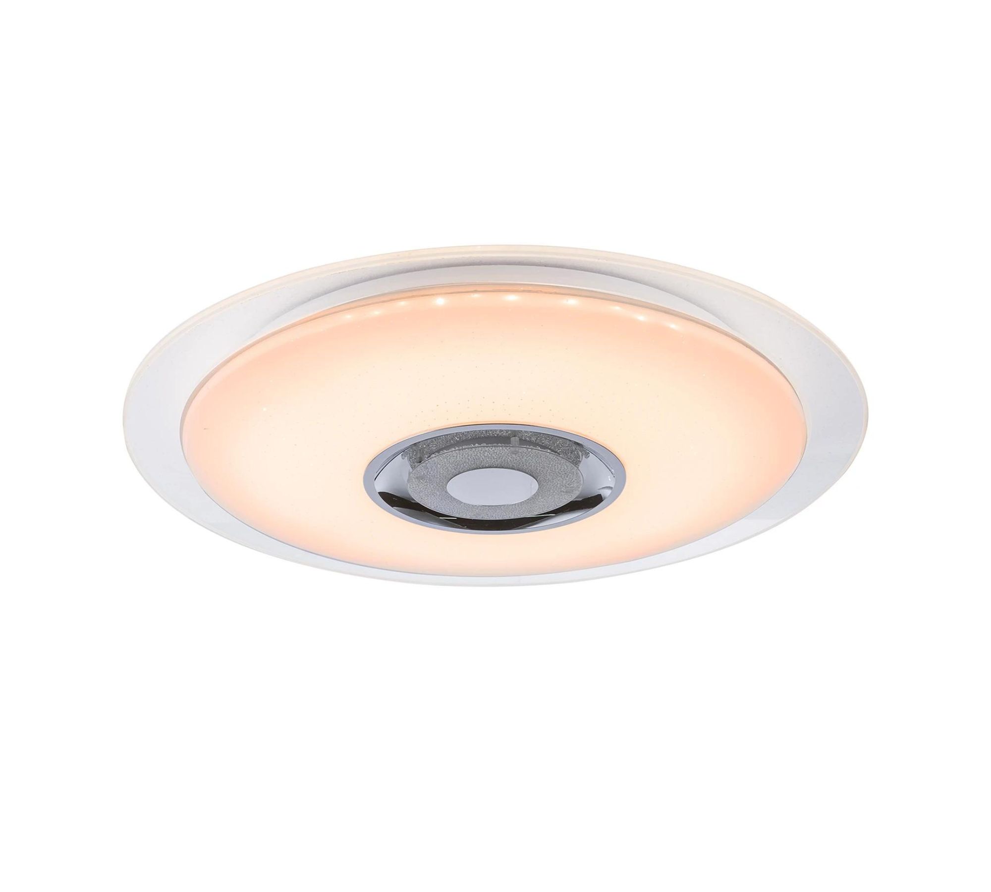 LED Deckenleuchte 1-flammig Glas Metall Weiß