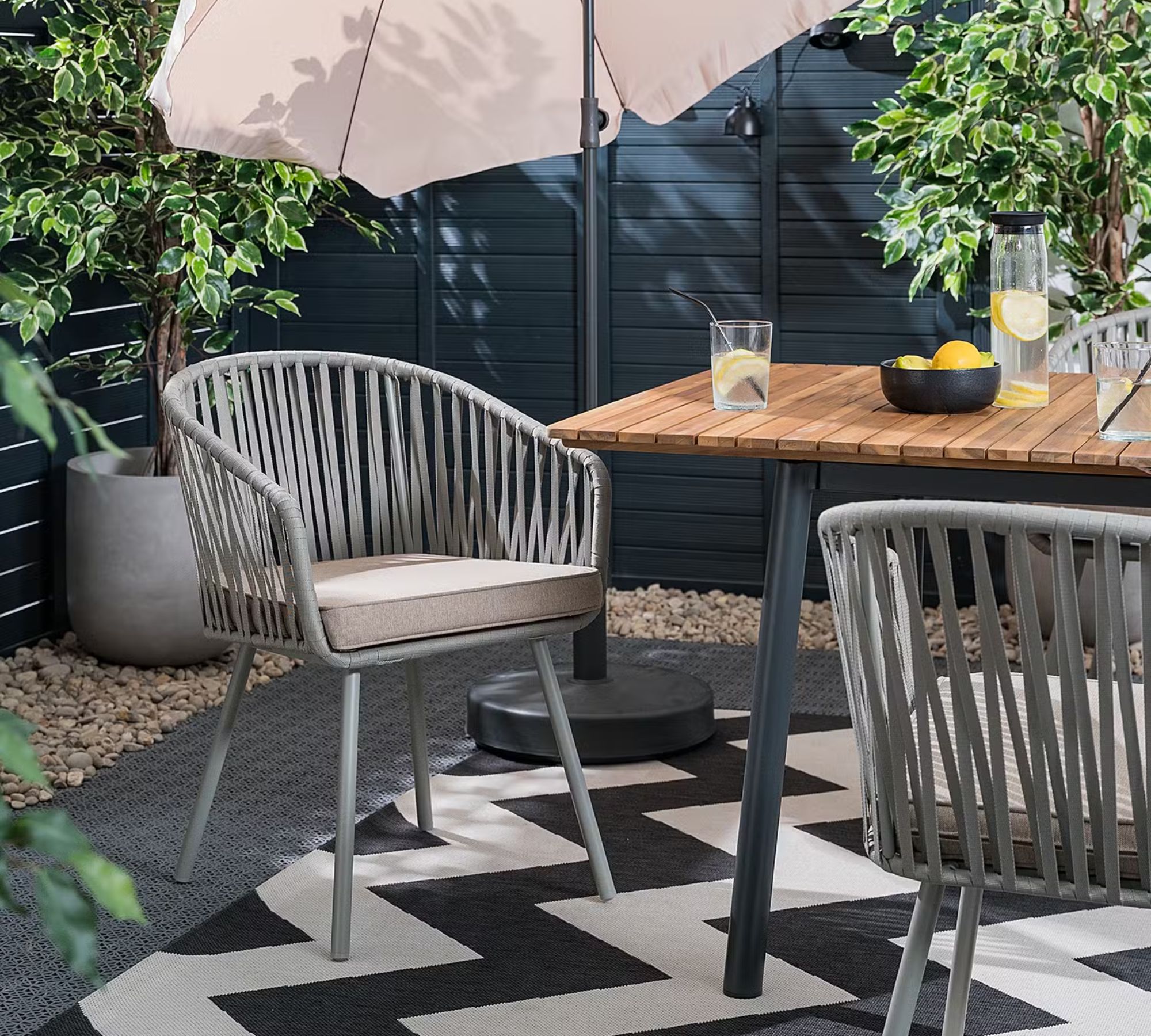 2x Garden chair Steel Polyester Grey