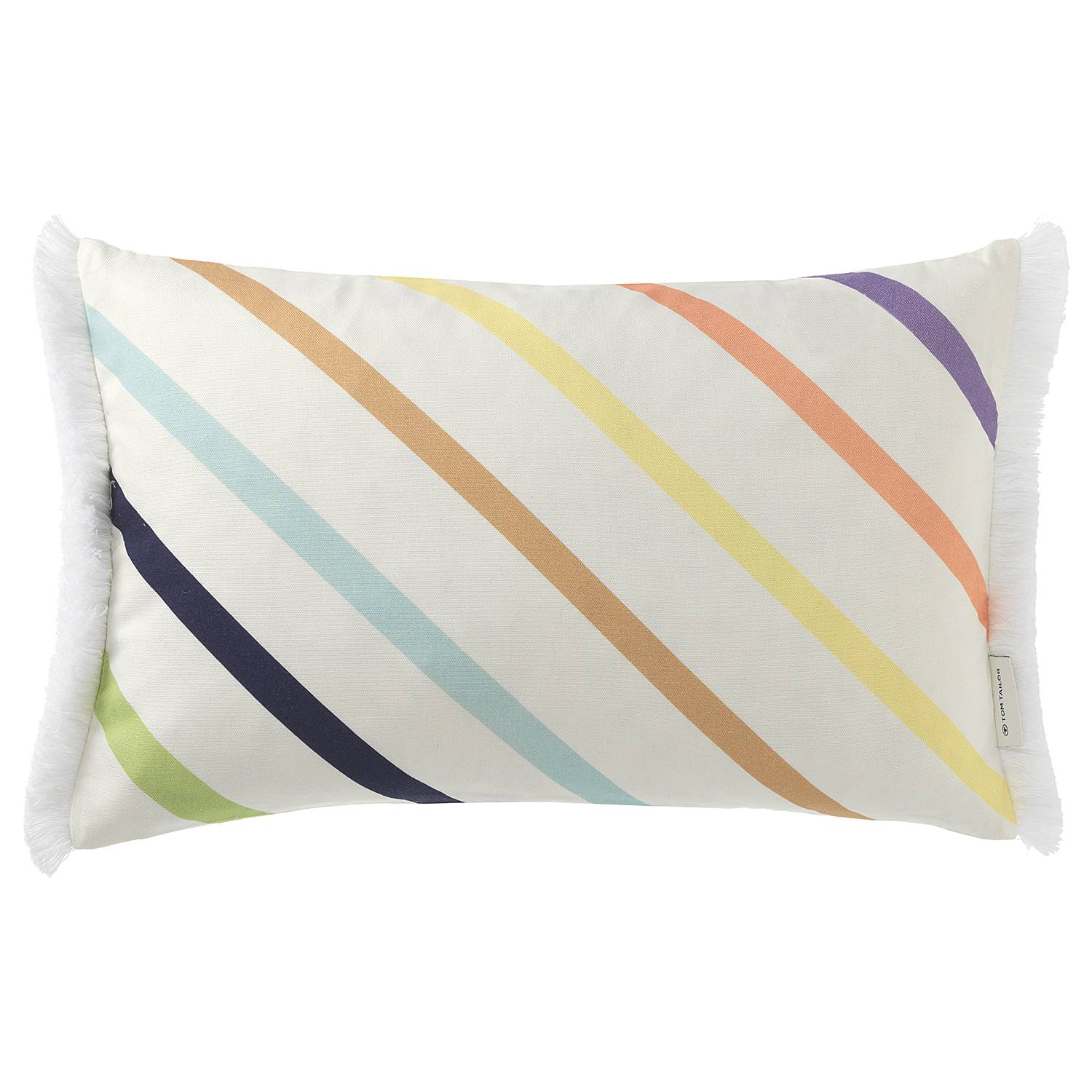 Fringed Diagonal Pillowcase Cotton 30 x 50 cm