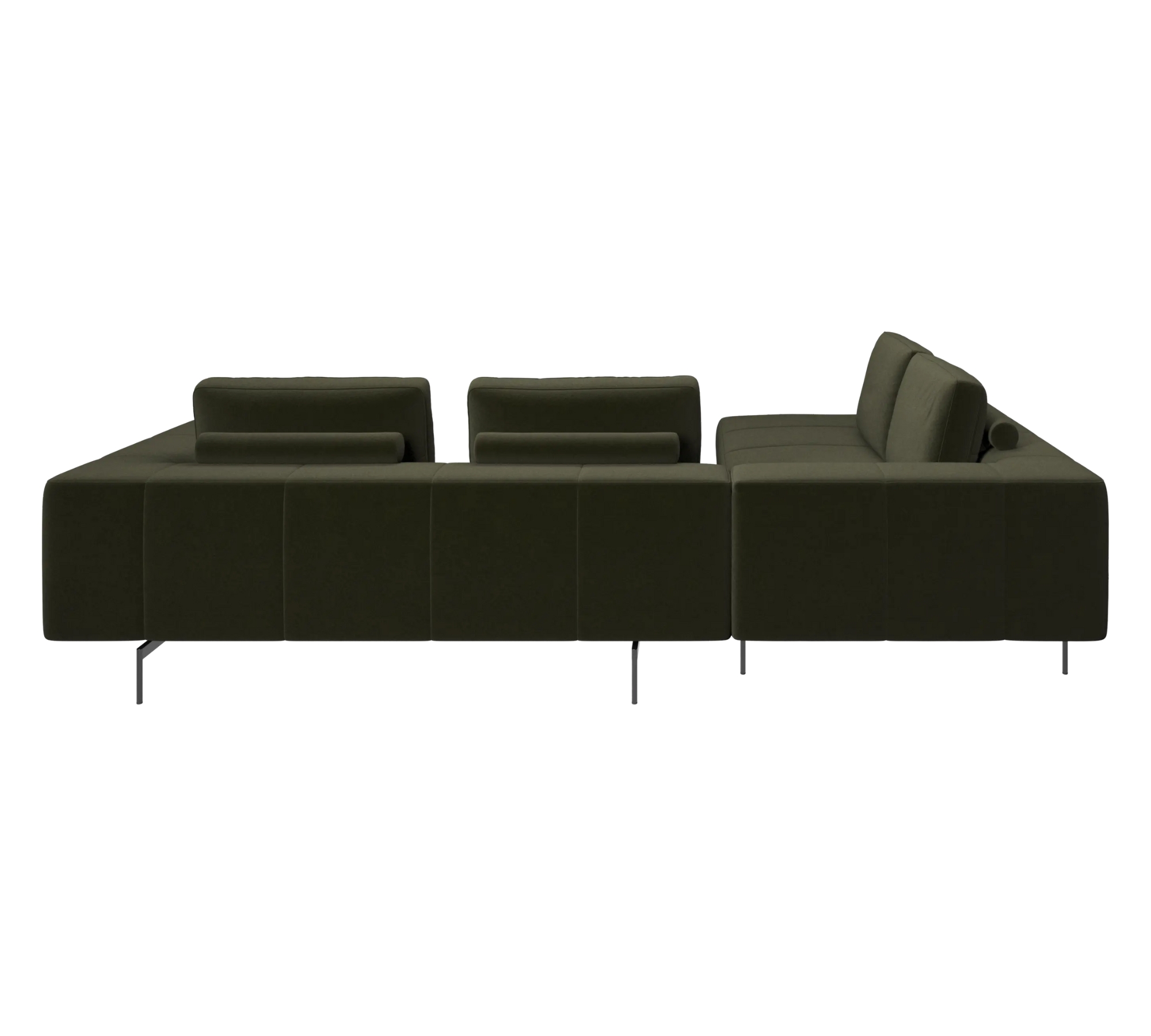 Amsterdam Ecksofa Links Samt 3134 Olivgrün