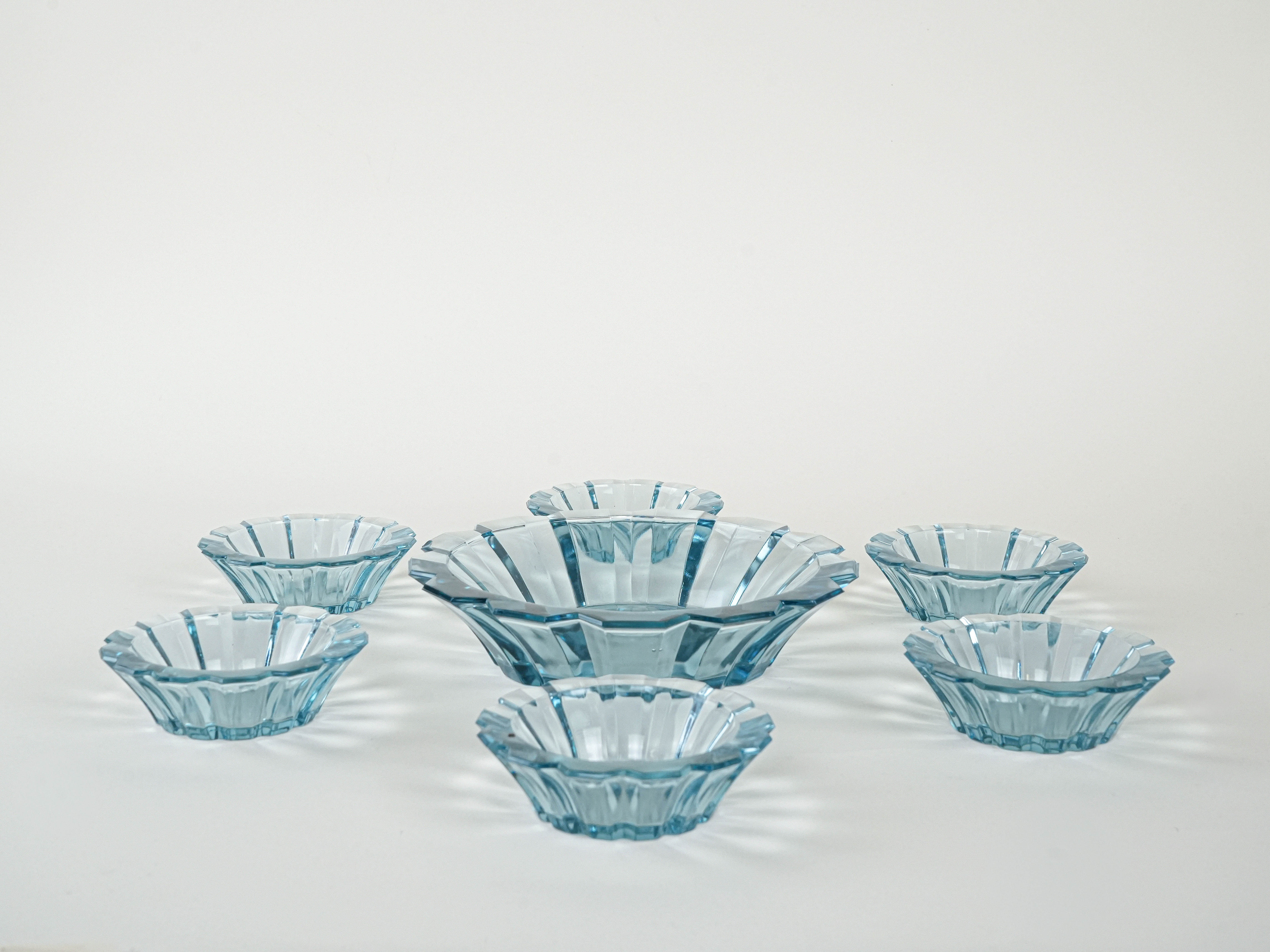 Glass bowl set Transparent 1970s