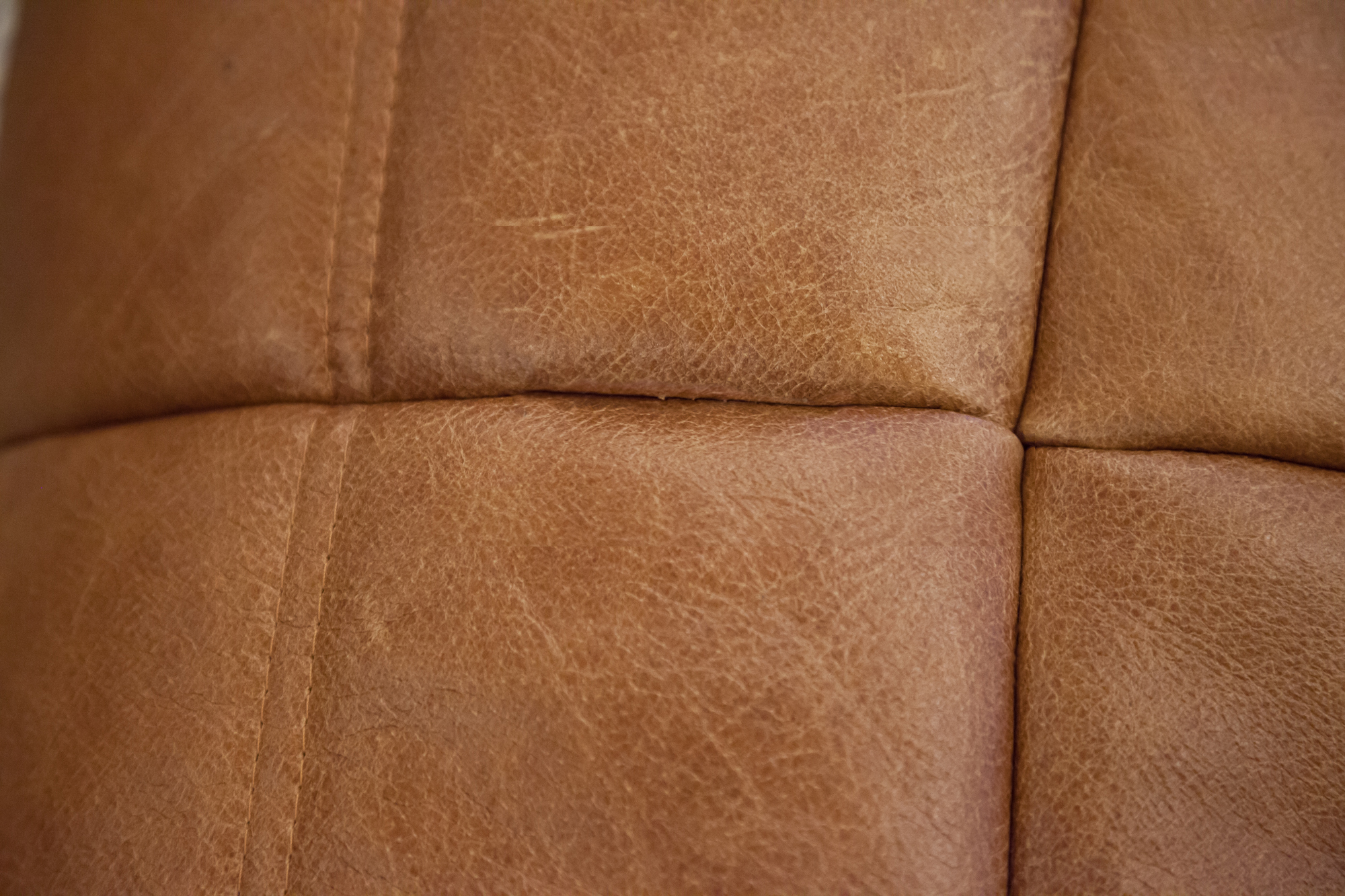 Togo Corner Sofa Pull-Up Leather Tobacco Brown