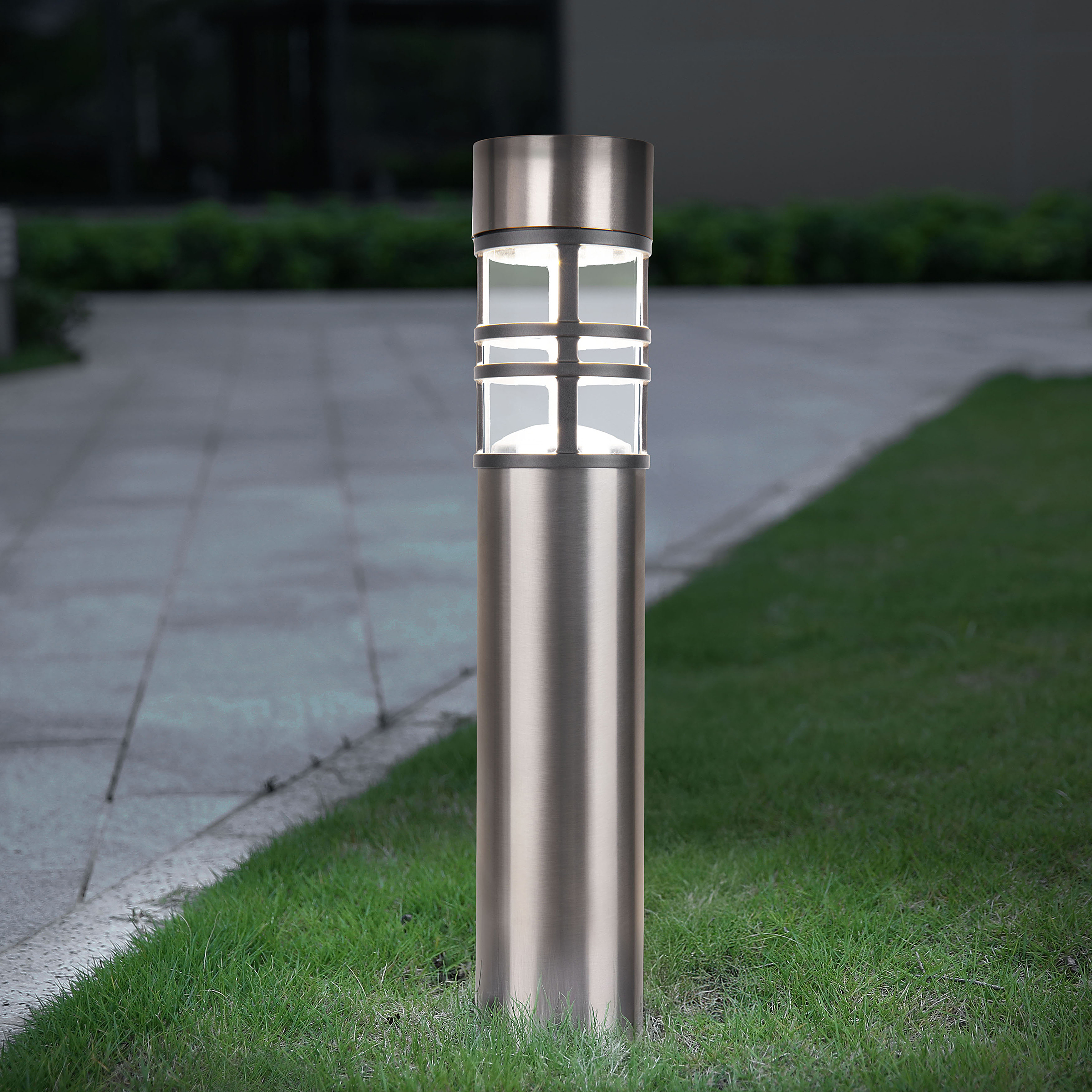 3x LED-Solar-Wegeleuchte Bobby Edelstahl Silber