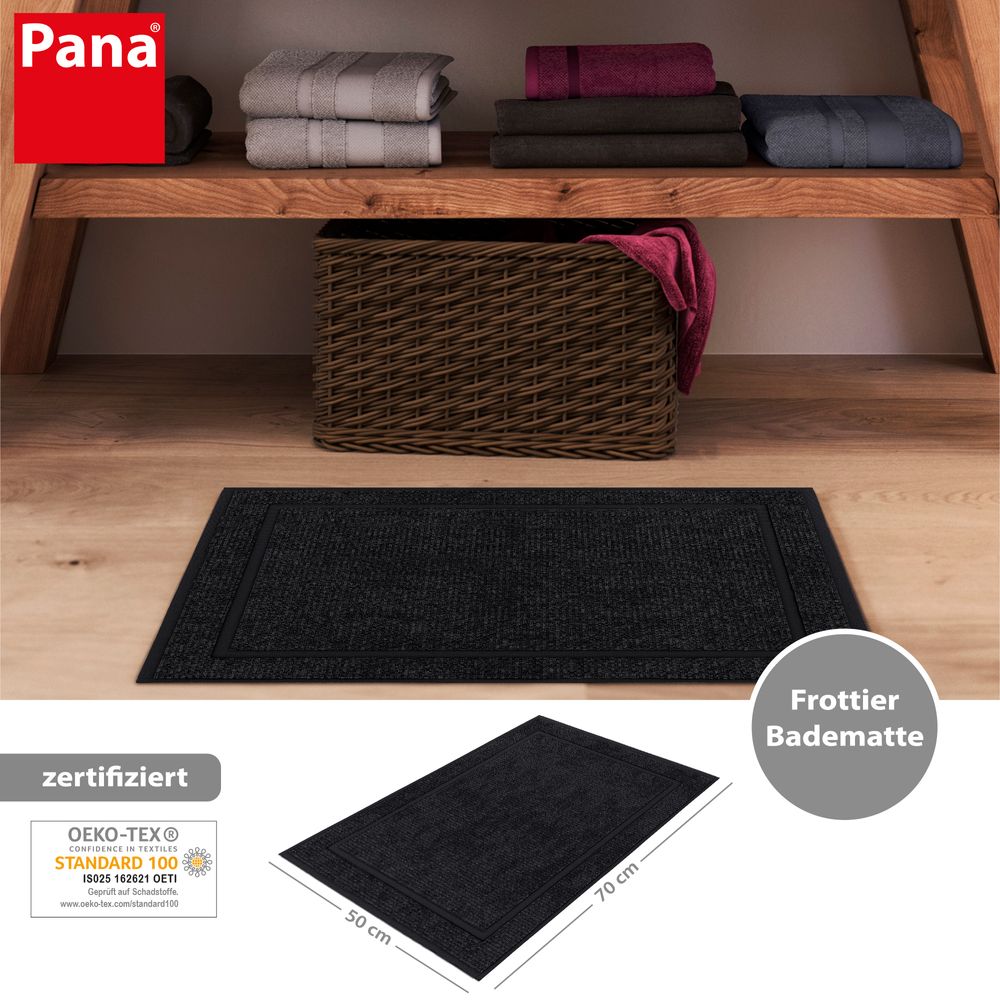 Badematte aus Baumwolle Anthrazit Öko-Tex Standard 100