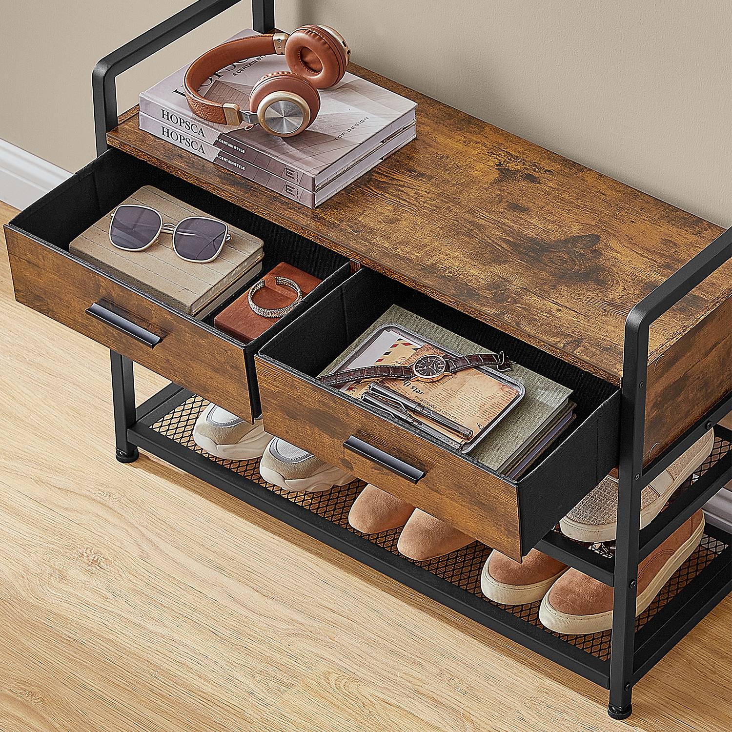 Jovy Compact Wardrobe Dark Brown Black