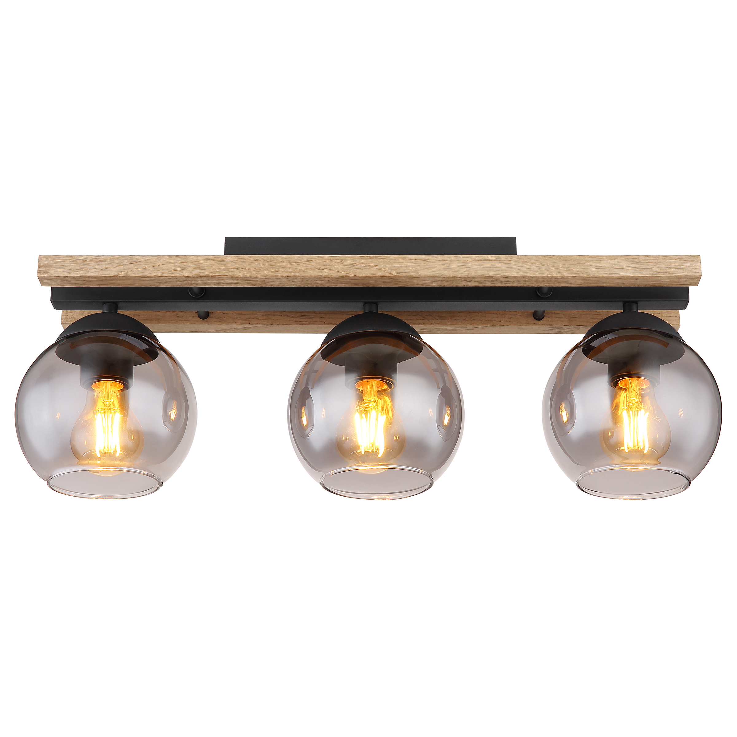 3-Flammig Conni Deckenleuchte Rauchglas 