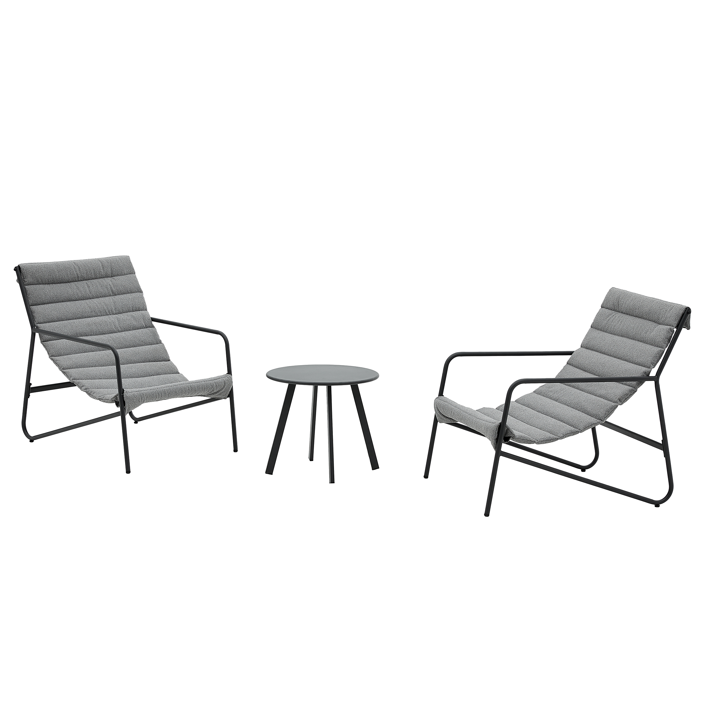 Outdoor Lounge 3-piece Set Steel Bouclé Anthracite