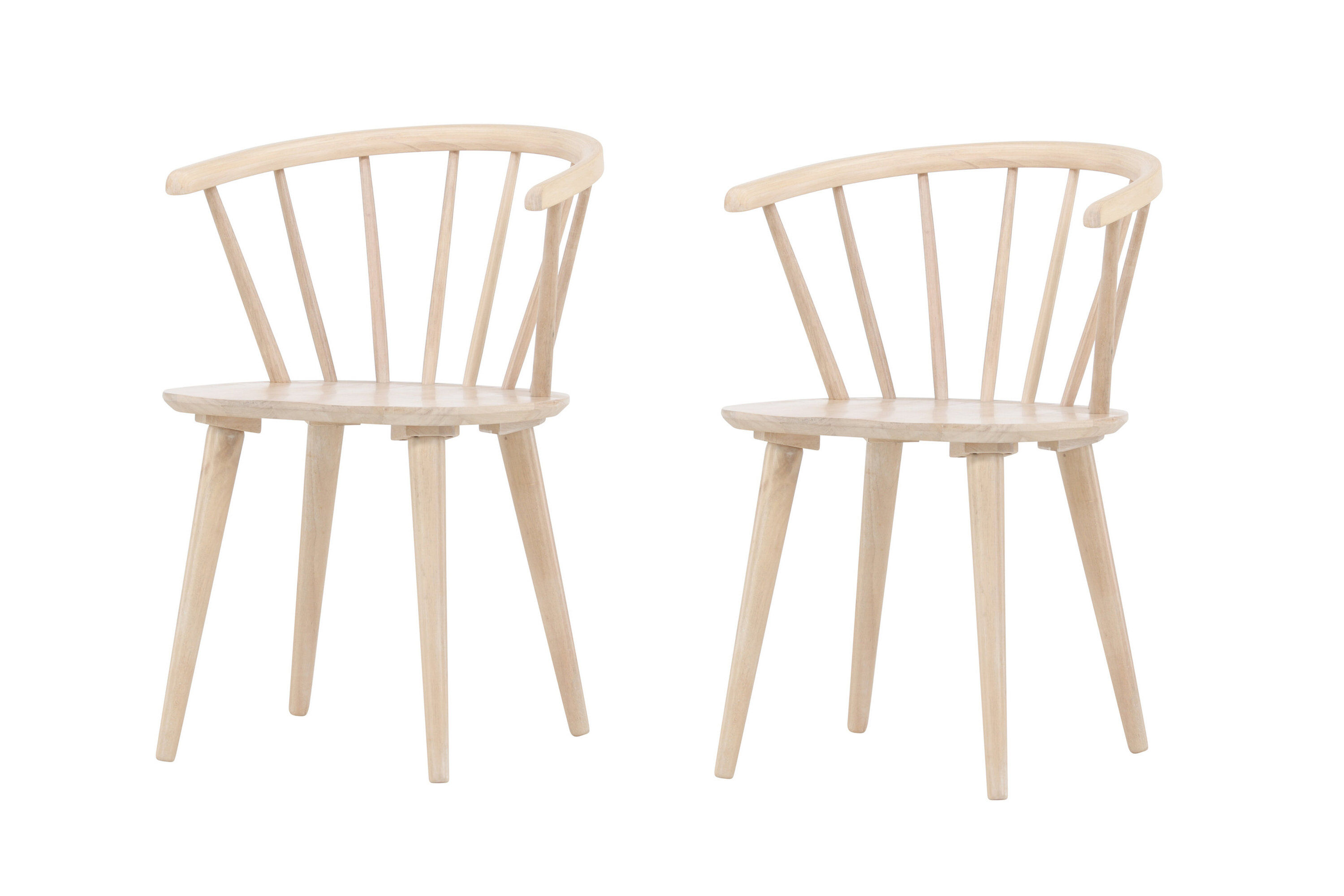 2x Bobby Esszimmerstuhl Kautschukbaum Beige