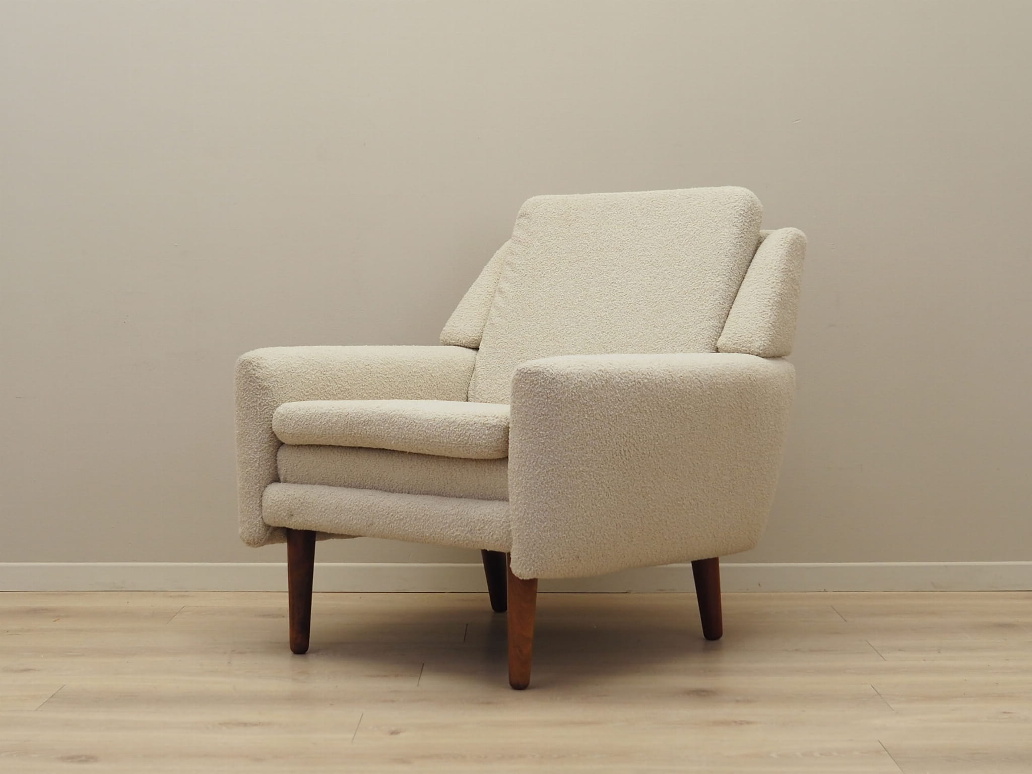 Armchair Textile Wood Cream 1970s