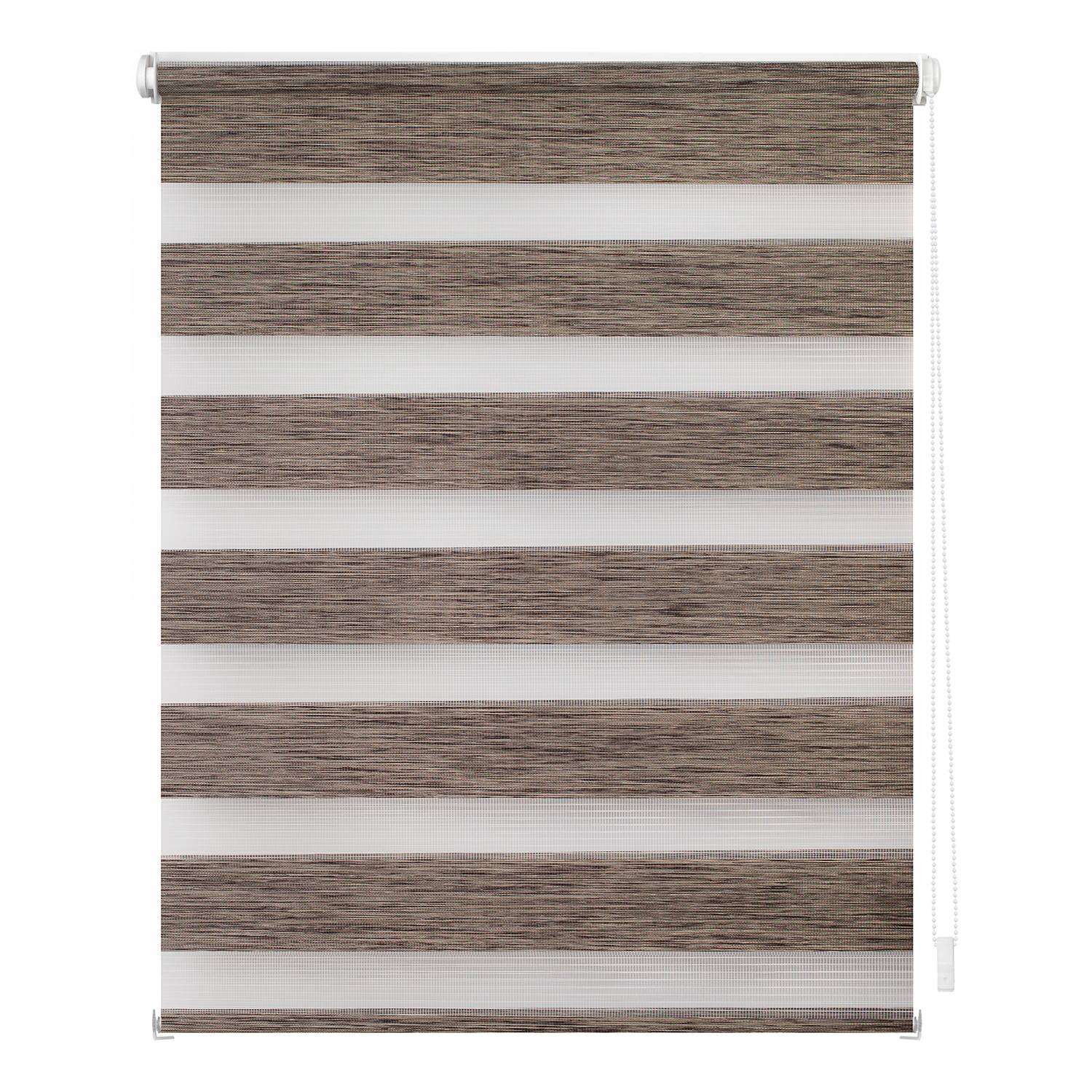 Klemmfix Duo Rollo meliert Polyester Hellbraun 80 x 220 cm