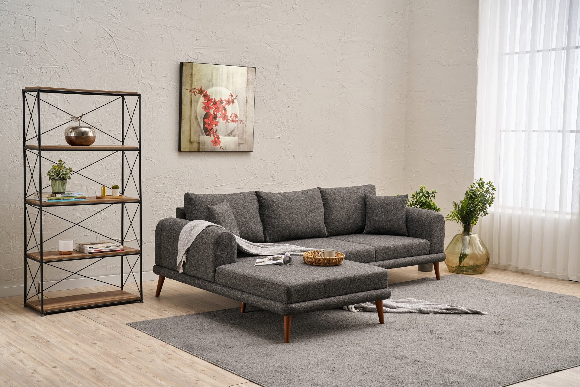 Seren Sofa Récamiere Links Anthrazit