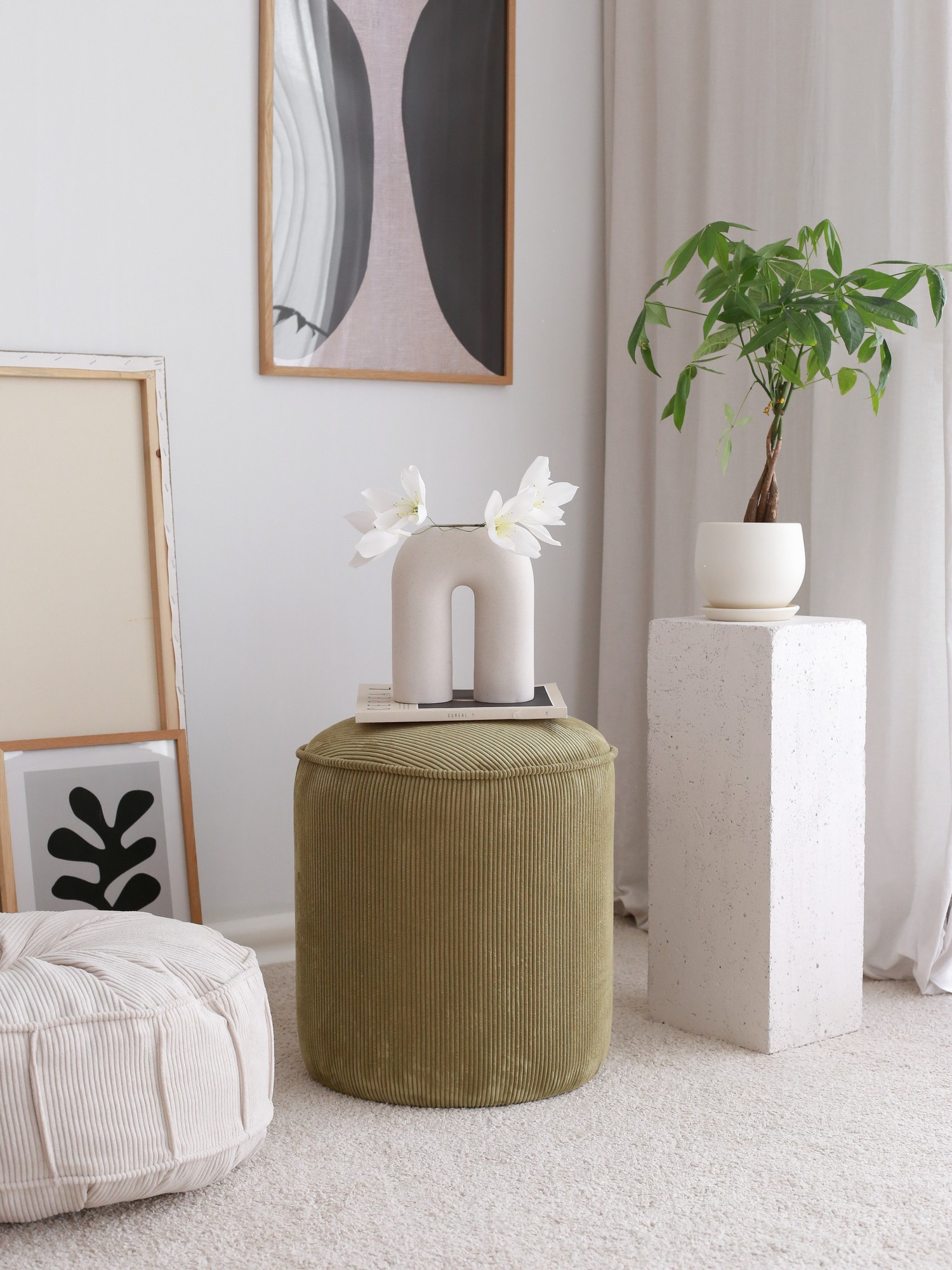 Teddy Fitilli Stool Khaki Grey