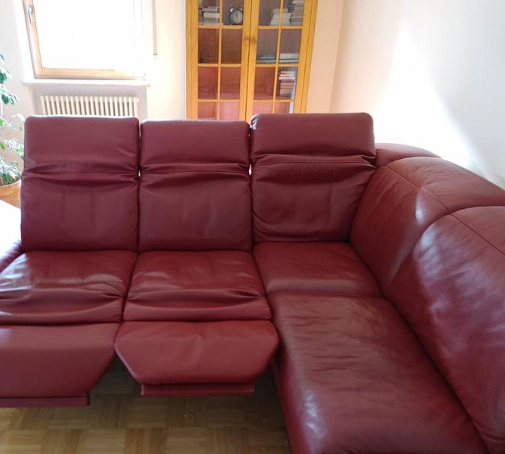 Wellness-/Relaxcouch Leder Rot