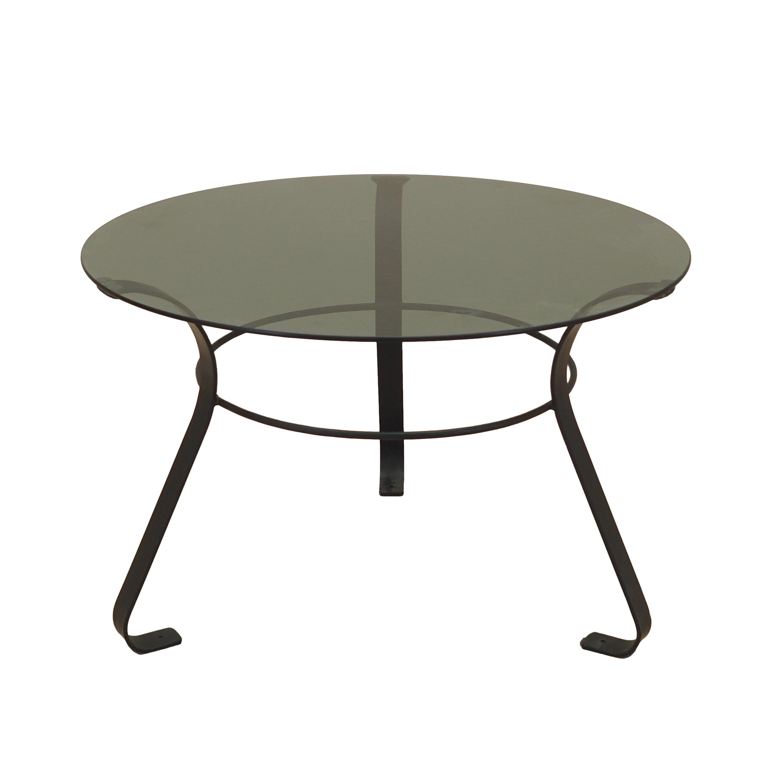 Vintage coffee table Glass Metal Grey 1970s